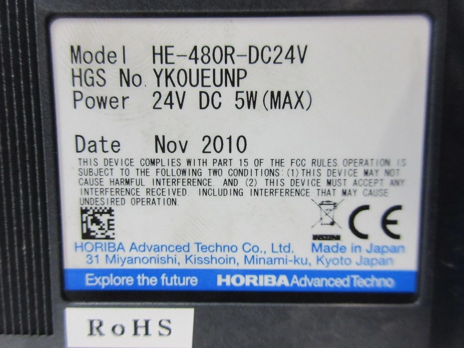 Horiba HE-480R-DC24V Resist Meter Used Working - Image 2