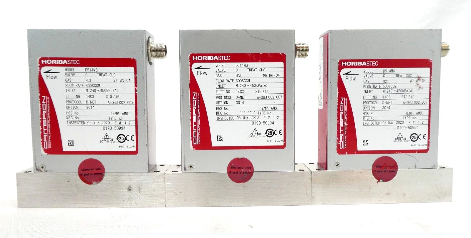 Horiba STEC D514MG Mass Flow Controller MFC Criterion Reseller Lot of 7 Working - Image 9