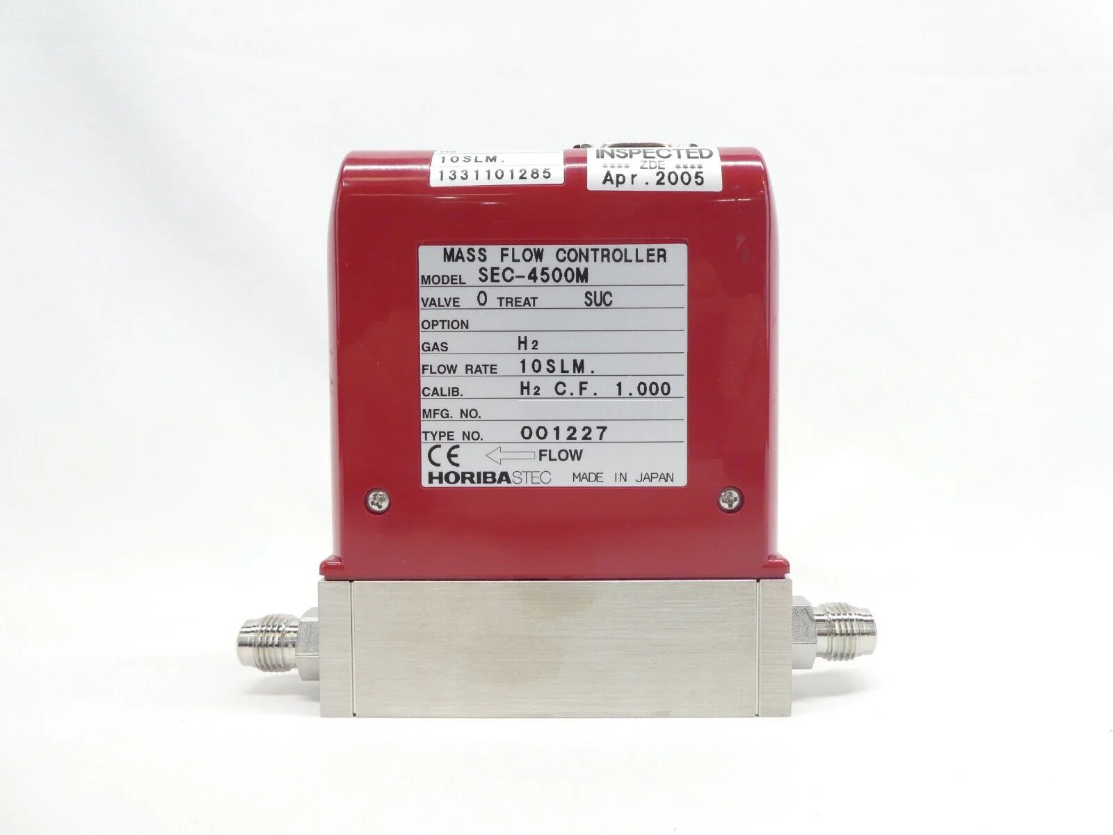 Horiba STEC SEC-4500M Mass Flow Controller MFC 10 SLM H2 Working Surplus - Image 3