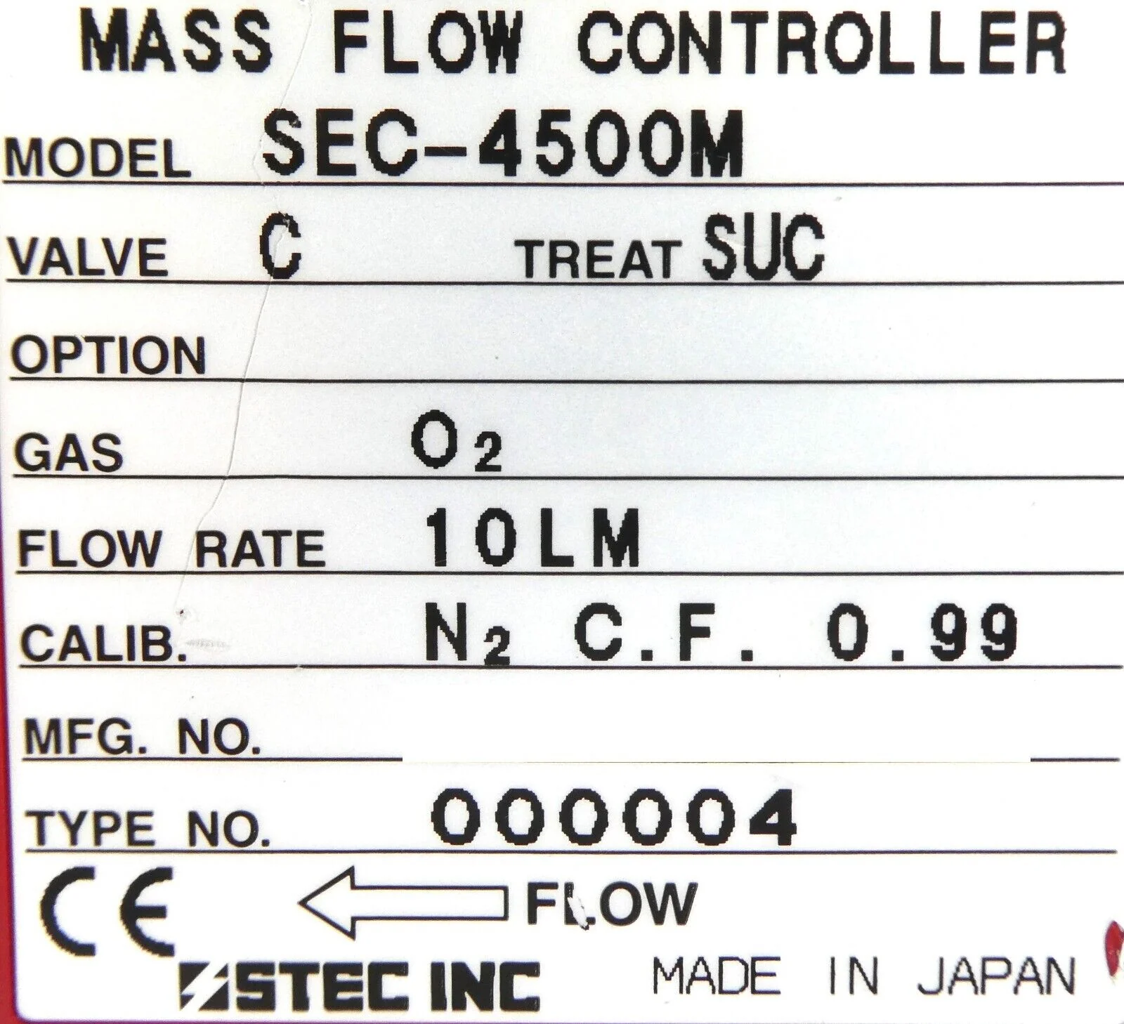 Horiba STEC SEC-4500M Mass Flow Controller SEC-4500 10 LM O2 Reseller Lot of 3 - Image 10