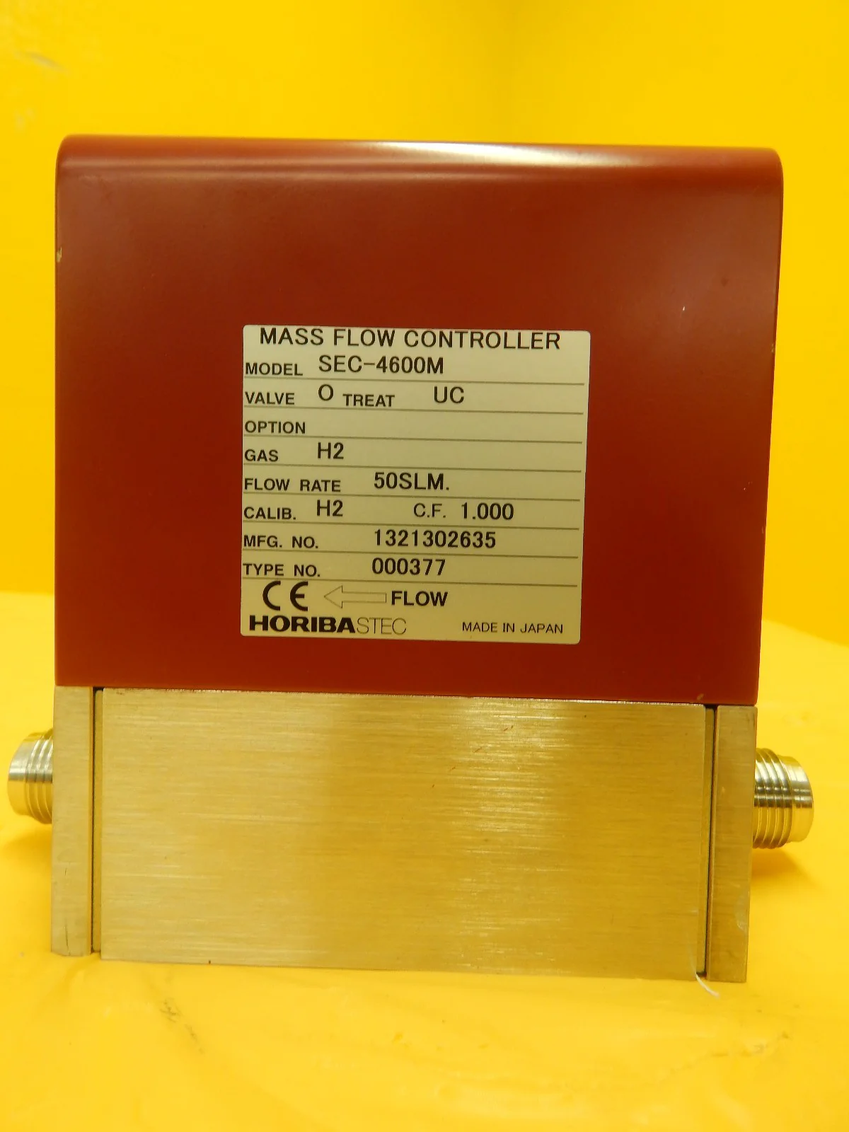 Horiba STEC SEC-4600M Mass Flow Controller SEC-4600 50 SLM H2 Used Working - Image 4