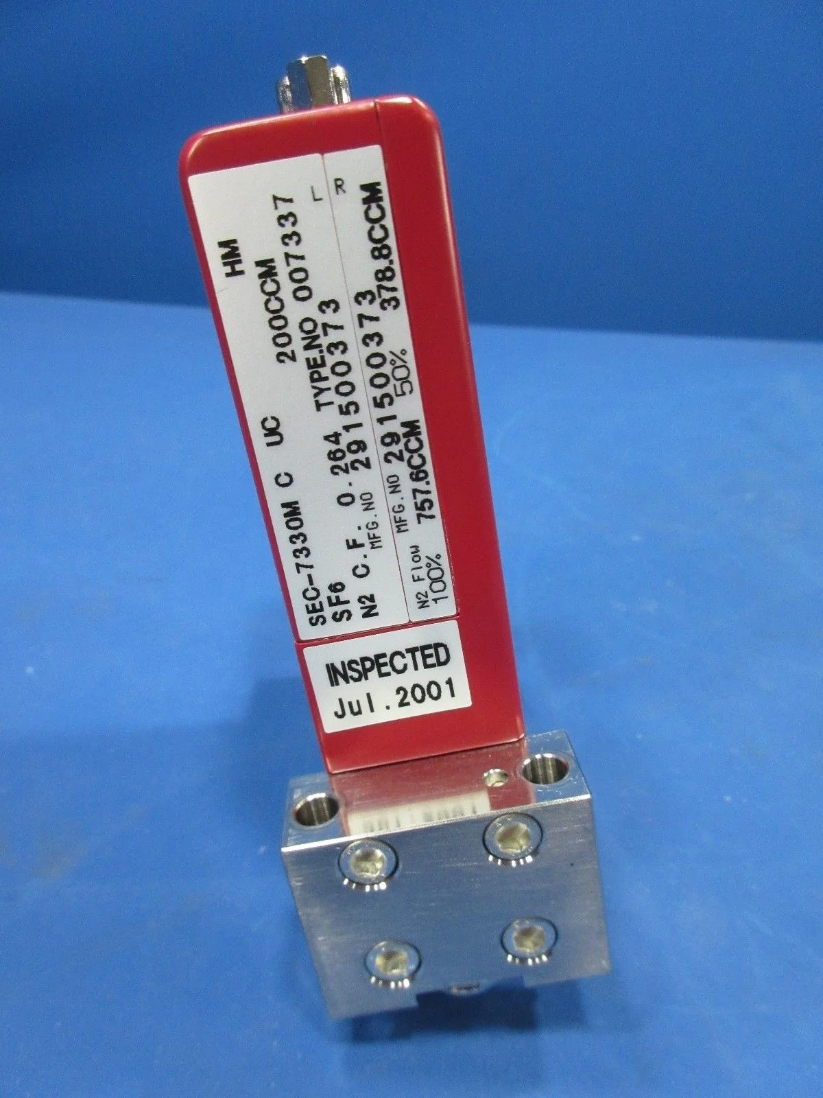 Horiba STEC SEC-7330M Mass Flow Controller SF6 200CCM Lot of 2 Used Working - Image 4