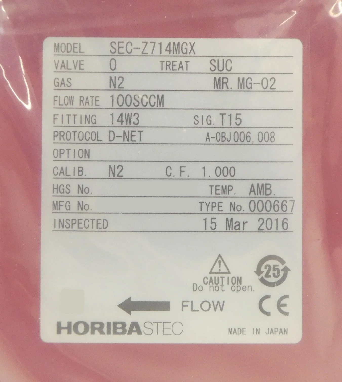 Horiba STEC SEC-Z714MGX Mass Flow Controller MFC Z700 1200 SCCM HCI Lot of 2 New - Image 11