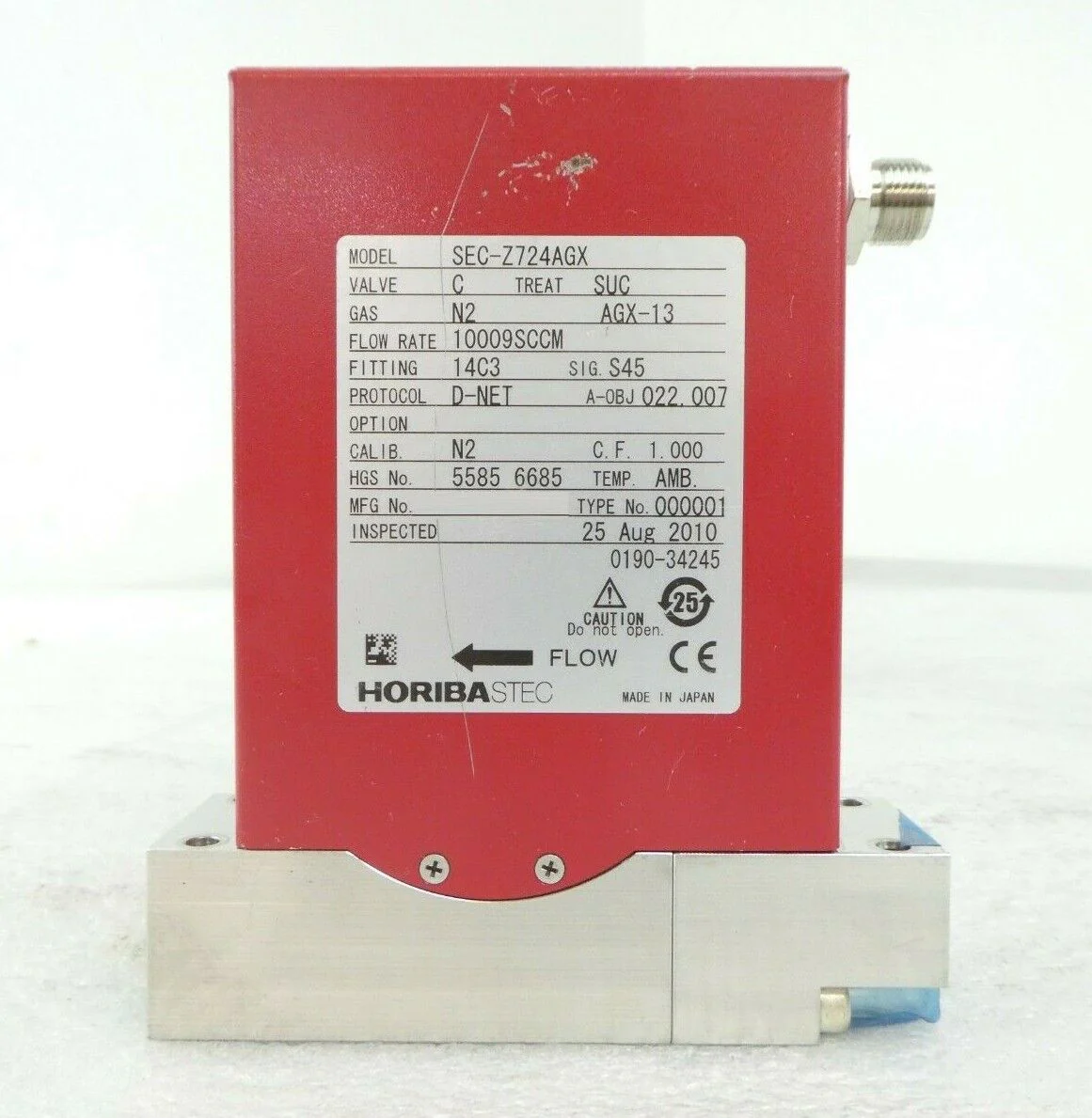 Horiba STEC SEC-Z724AGX Mass Flow Controller MFC AMAT 0190-34245 Working Surplus - Image 3