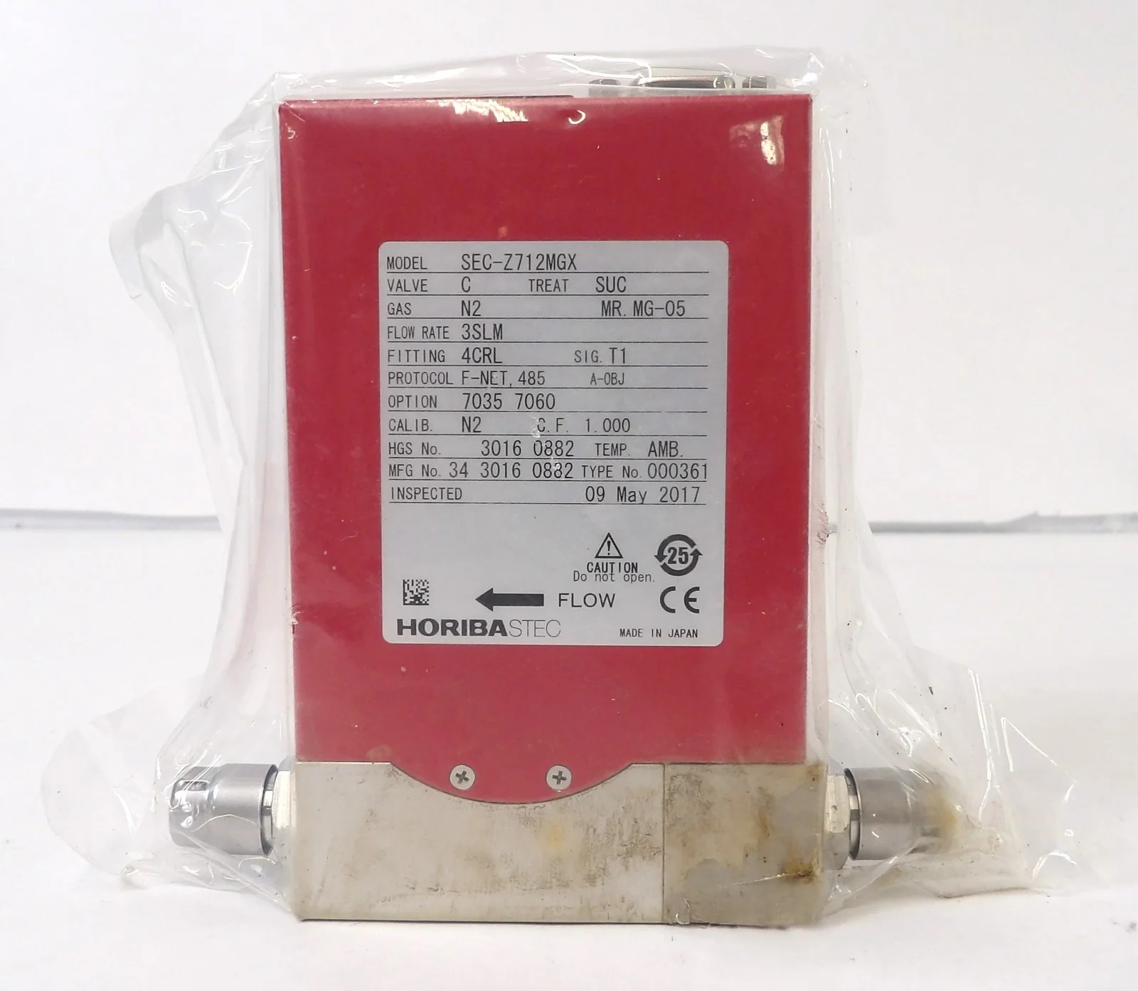 Horiba STEC Z700 Mass Flow Controller MFC SEC-Z712MGX New - Image 3