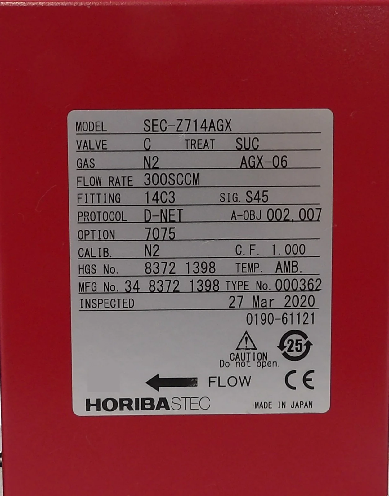 Horiba STEC Z700 Mass Flow Controller MFC SEC-Z724 SEC-Z714 Lot of 6 Working - Image 9