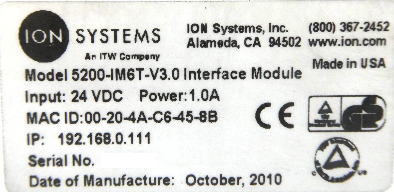 ION Systems 5200-IM6T-V3.0 Ionizer Bar Set MKS Instruments AeroBar 5225 Working - Image 19