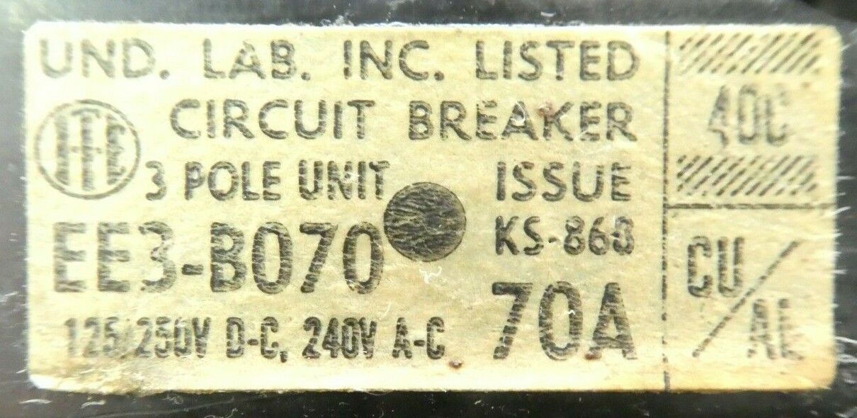 ITE EE3-B070 3 Pole Circuit Breaker OEM Refurbished - Image 11