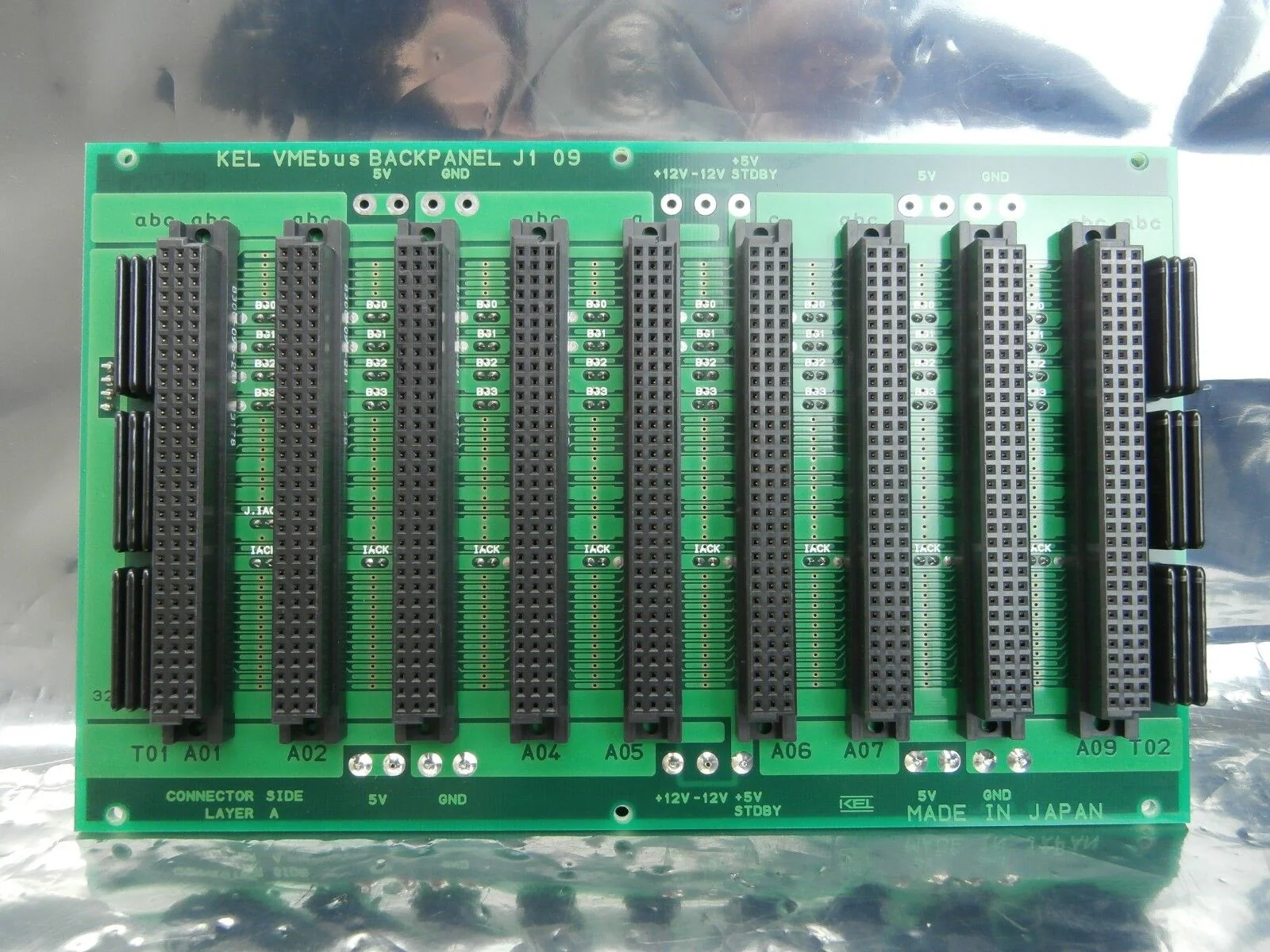 KEL VMEbus BACKPANEL J1 09 Backplane PCB Board Used Working - Image 2
