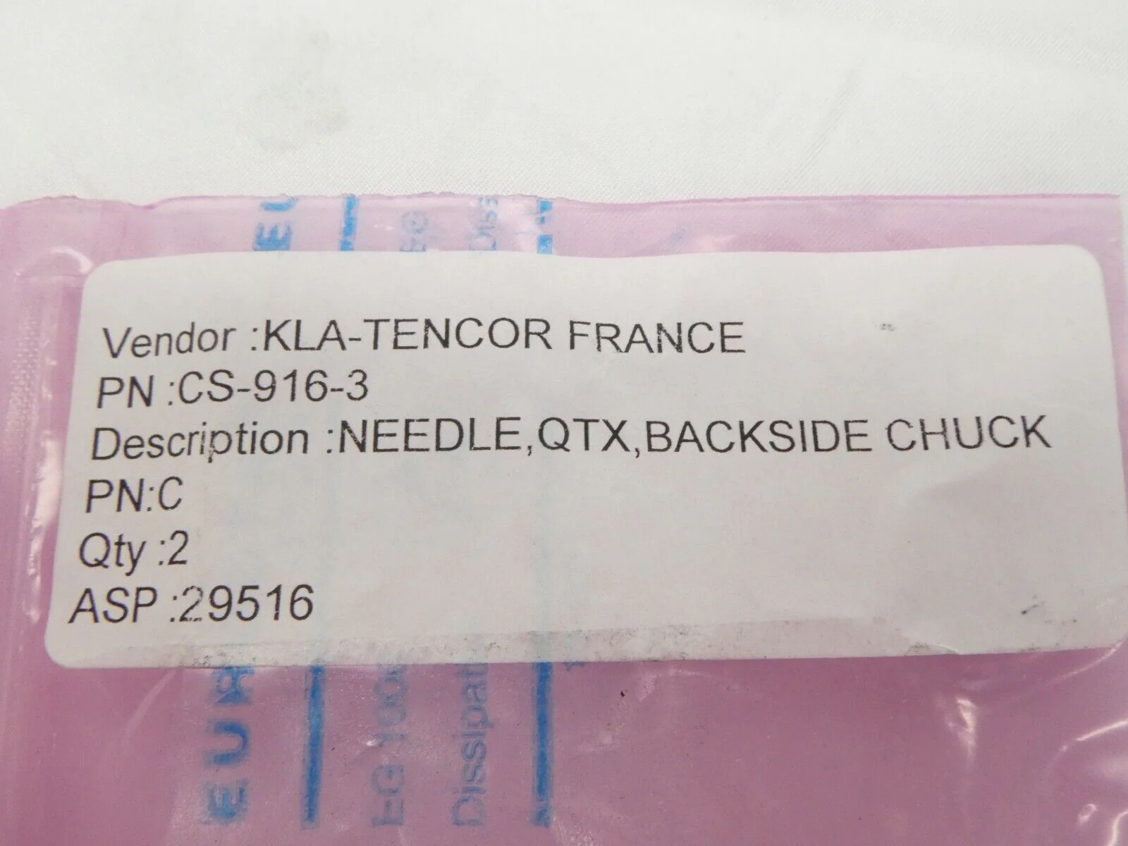 KLA-Tencor CS-916-3 Needle QTX Backside Chuck Set of 2 New Surplus - Image 9