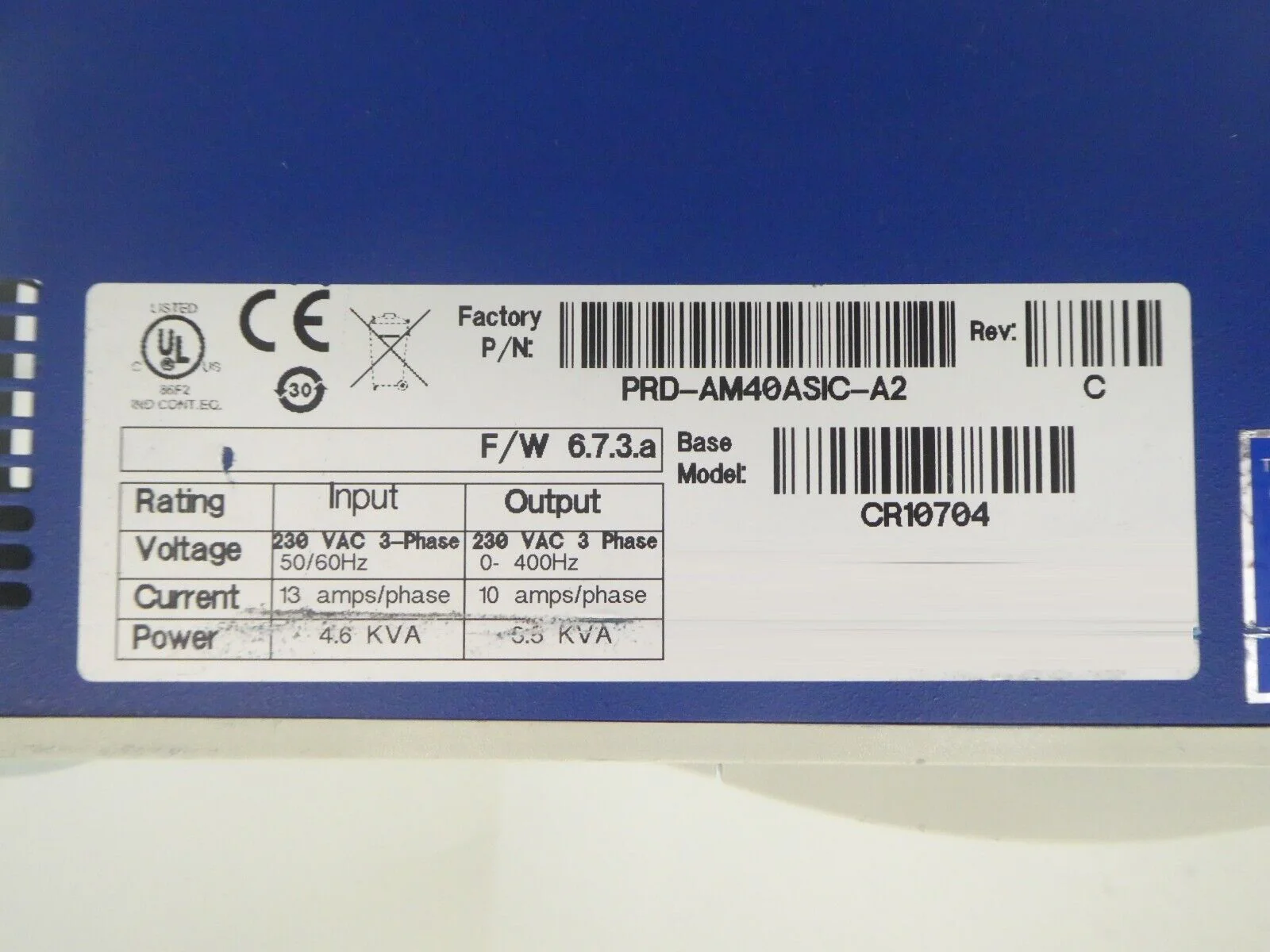 Kollmorgen PRD-AM40ASIC-A2 Servo Drive CR10704 SERVOSTAR CD Working Surplus - Image 10