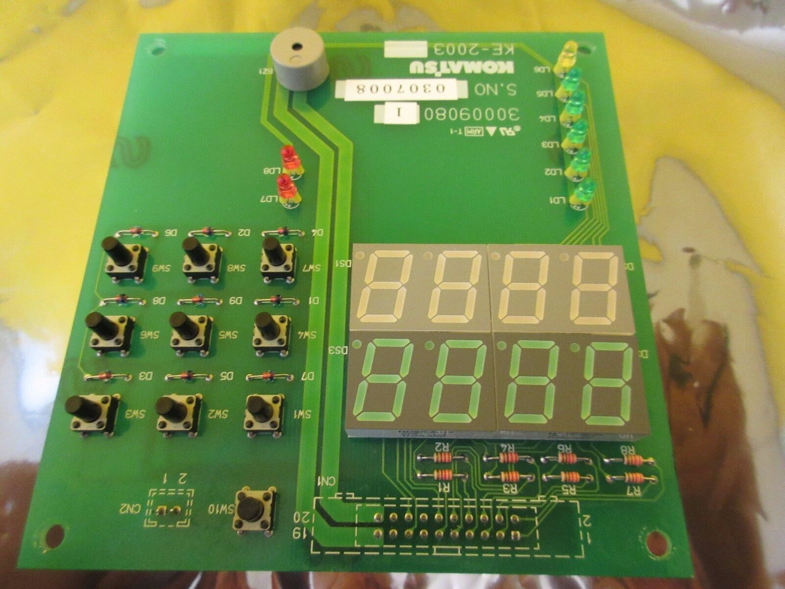Komatsu 300090801 KE-2003 Display Panel Board PCB Used Working - Image 4