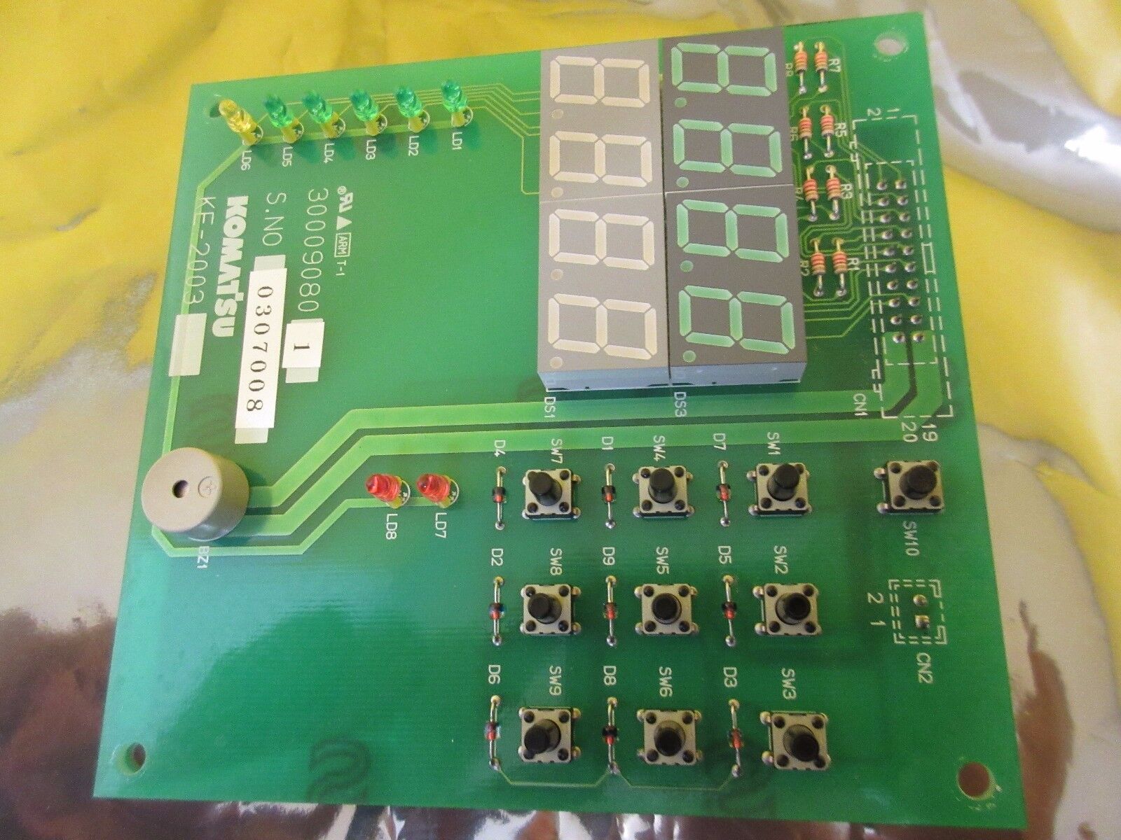 Komatsu 300090801 KE-2003 Display Panel Board PCB Used Working - Image 5