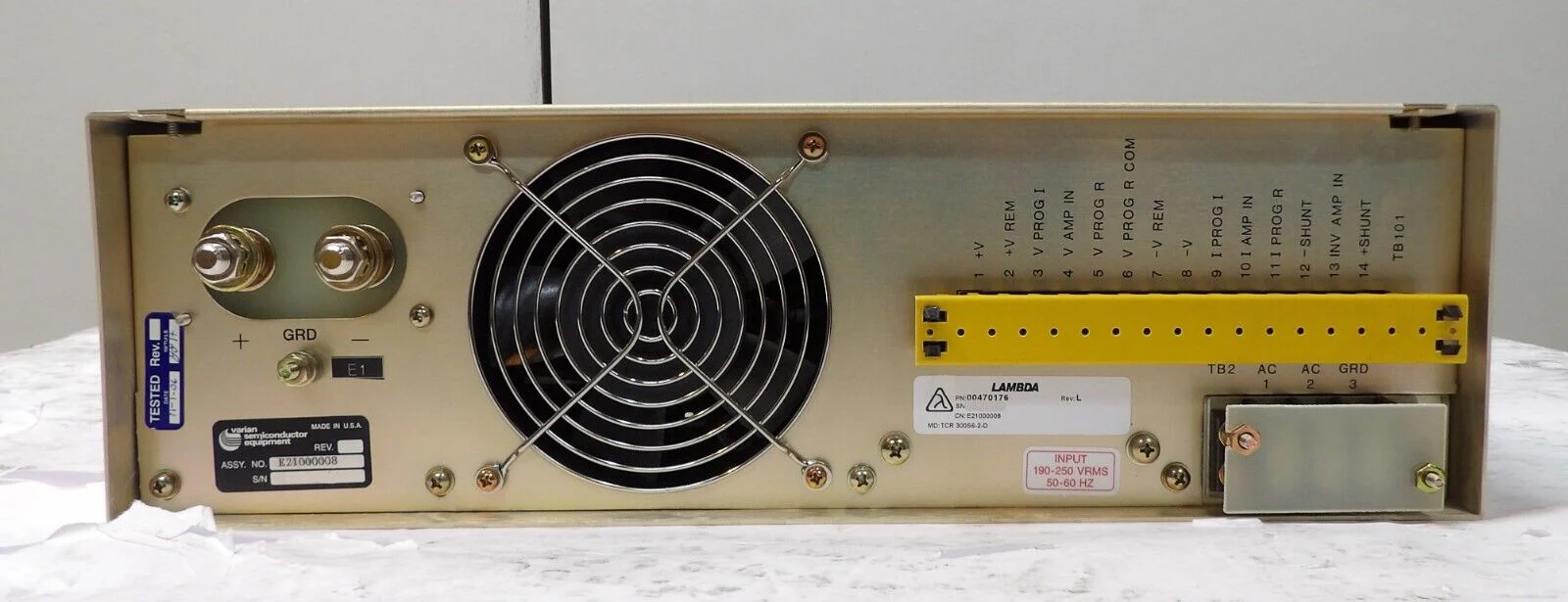 Lambda EMI 00470176 TCR Power Supply TCR 300S6-2-D Varian E21000008 New Surplus - Image 4