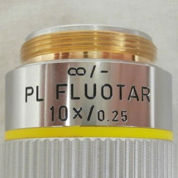 Leica 567050 Microscope Objective PL Fluotar 10x/0.25 ∞/- KLA 2132 Used Working - Image 9
