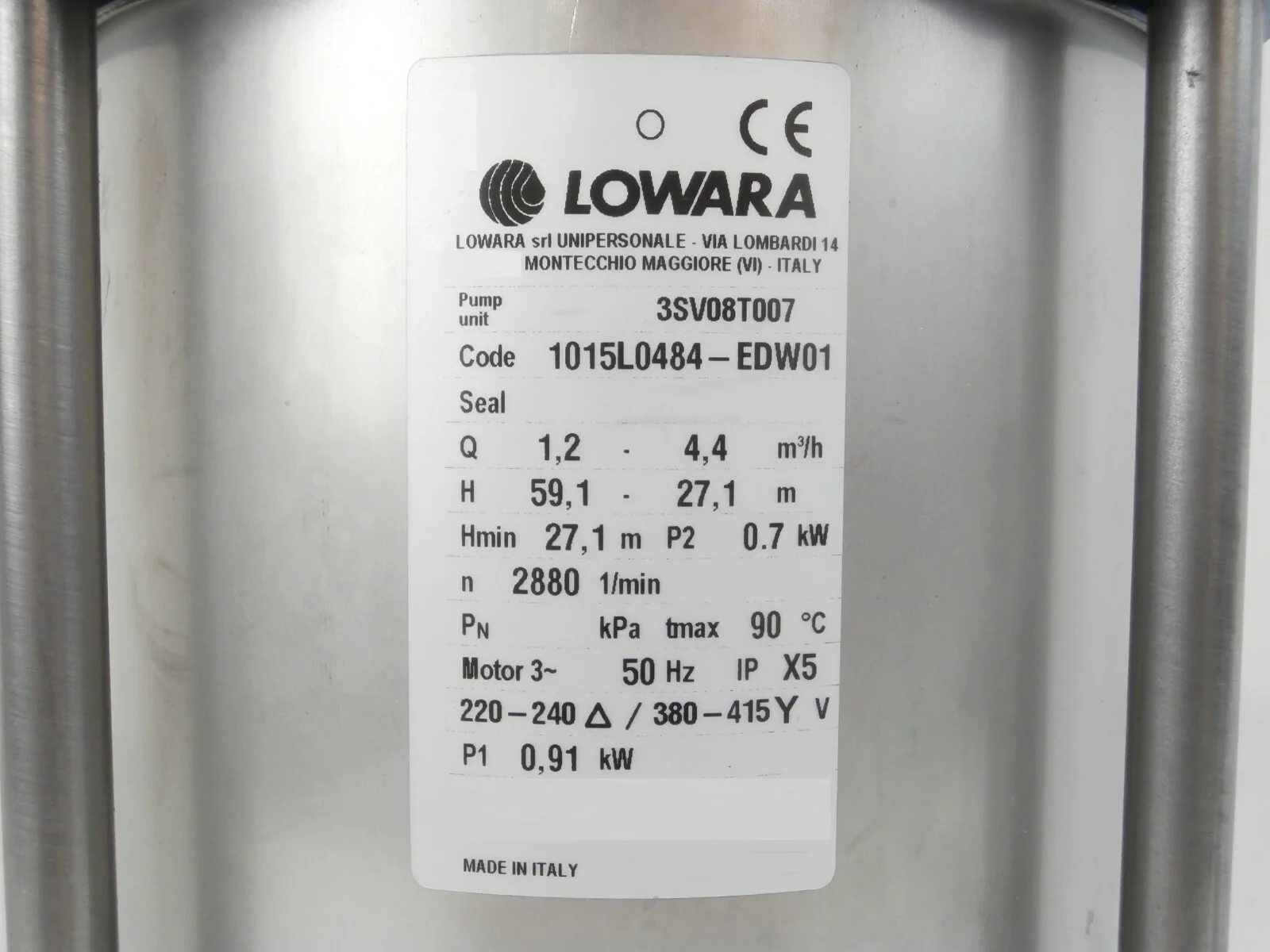 Lowara 3SV08T007 Vertical Multistage Pump 3SV Series Edwards E26001122 Working - Image 9