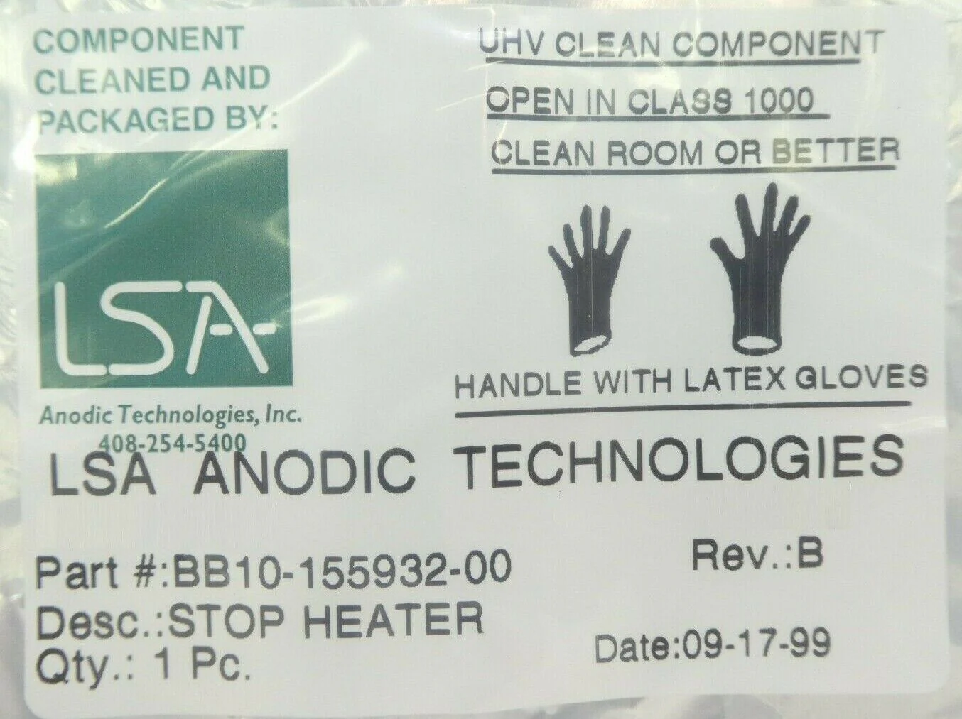 LSA Anodic Technologies BB10-155932-00 Stop Heater Pin Plate Rev. B Working - Image 12