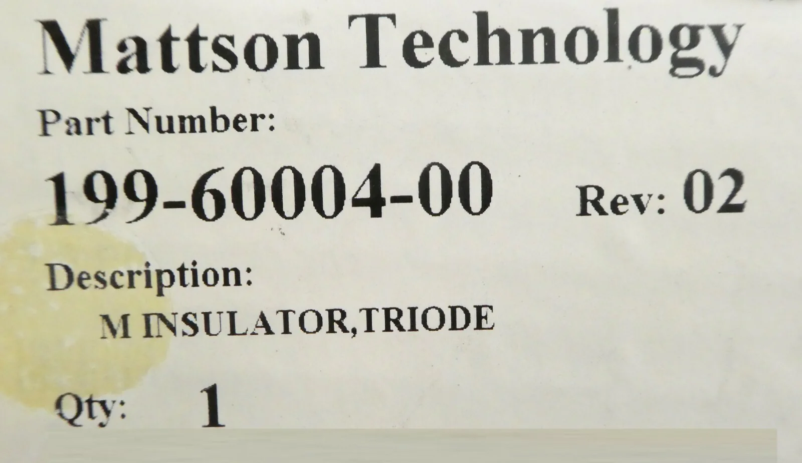 Mattson Technology 199-60004-00 Triode Insulator New Surplus - Image 8