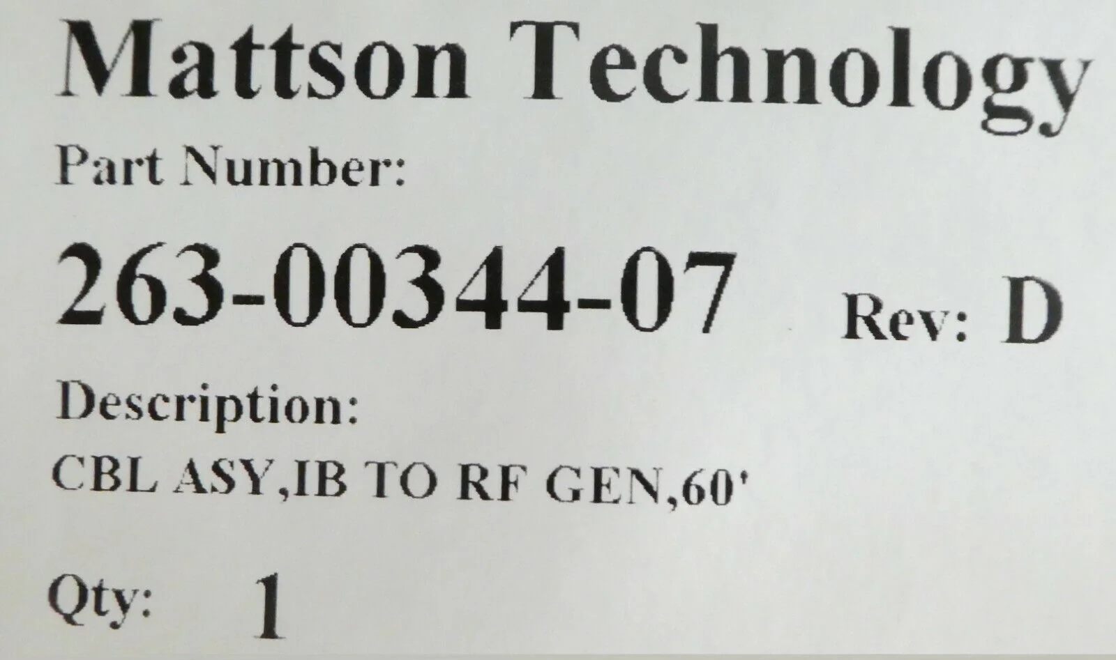 Mattson Technology 263-00344-07 60 Foot Interface to RF Generator Cable New - Image 12