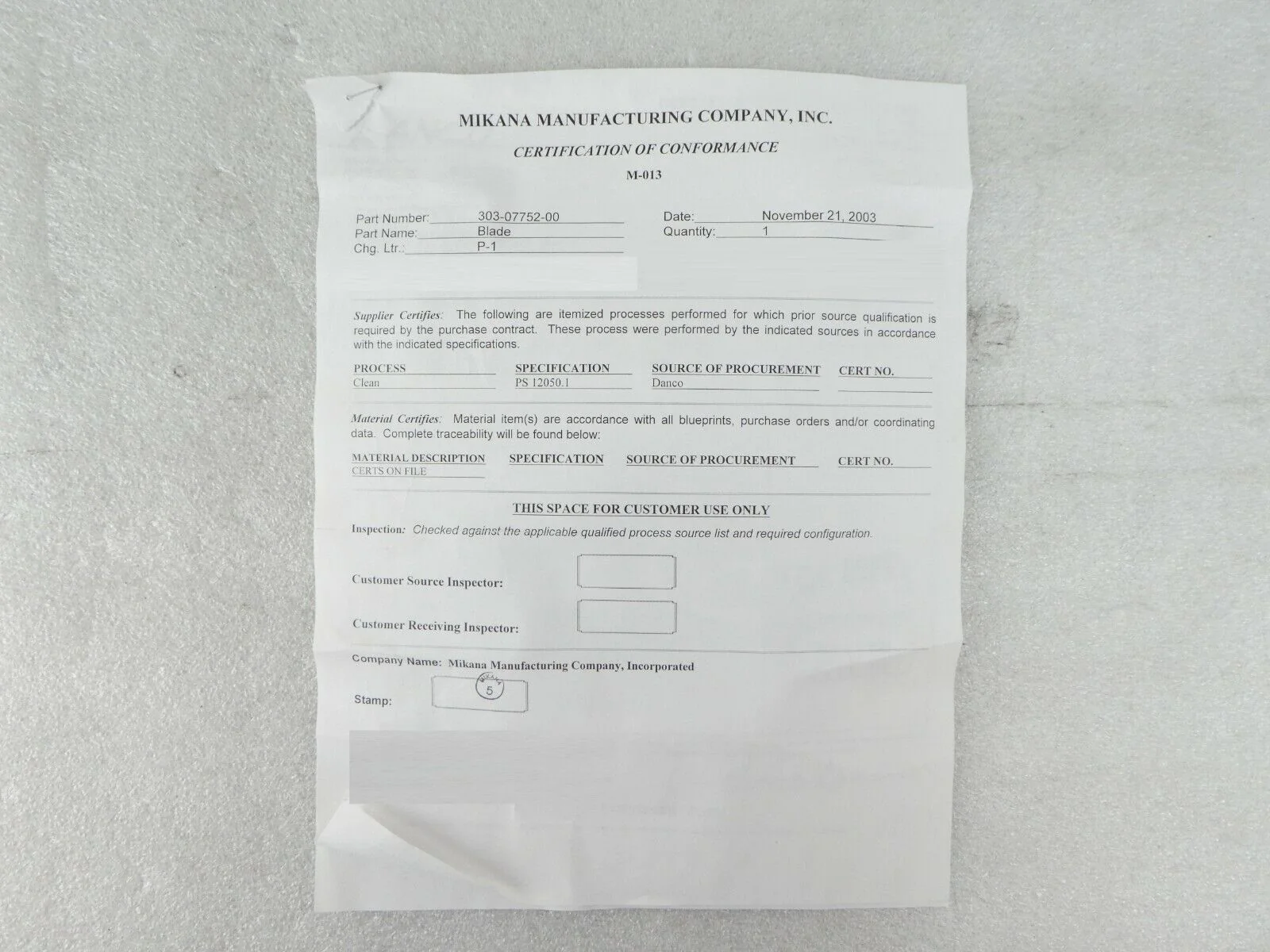 Mattson Technology 303-07752-00 Sealing Blade New Surplus - Image 8
