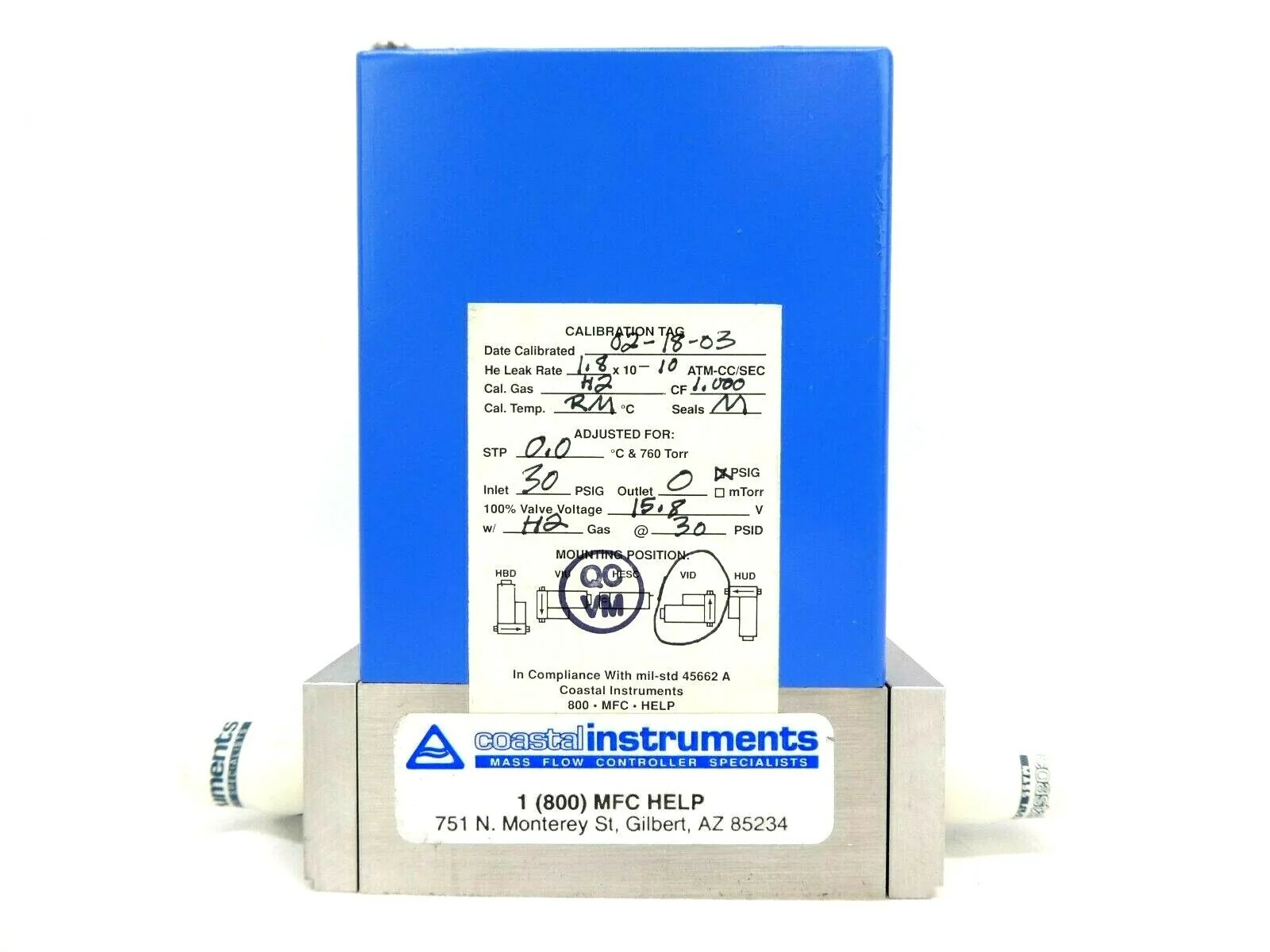 Millipore FC-2900MEP Mass Flow Controller MFC 10 SLM H2 Tylan 2900M Refurbished - Image 4