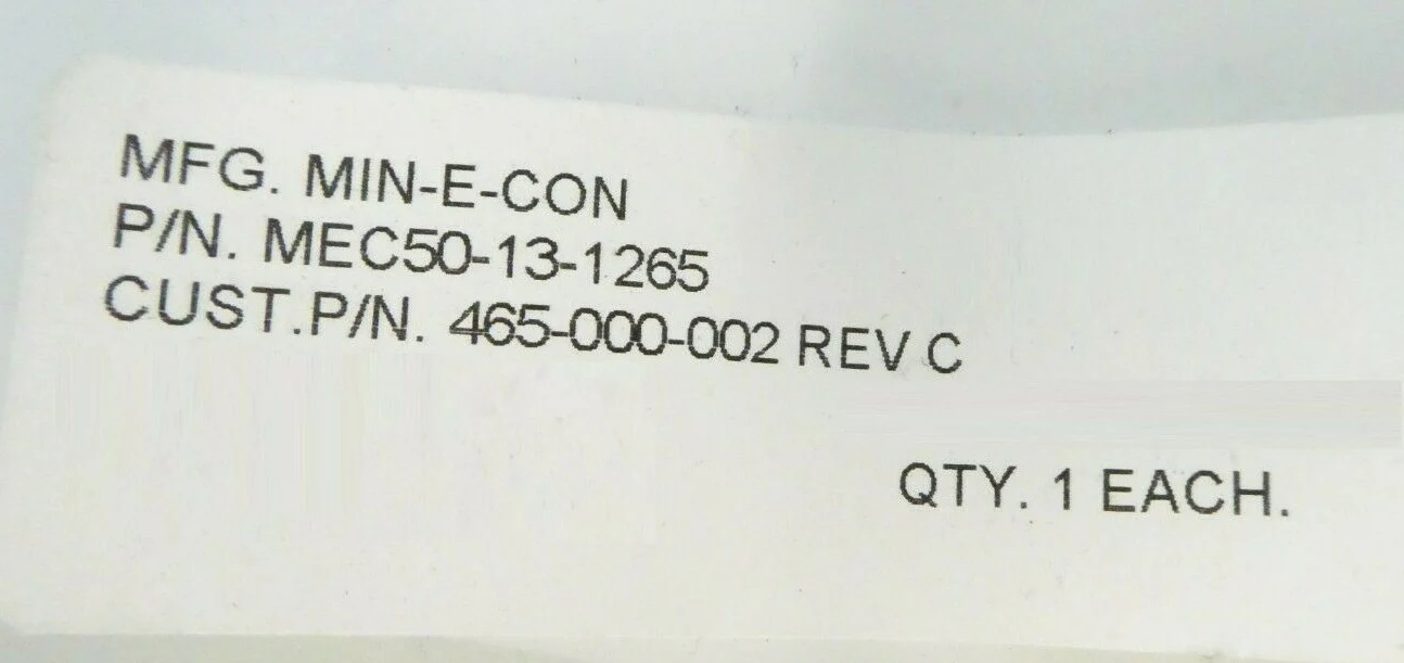 MIN-E-CON MEC50-13-1265 Probe Tip Head Cable Veeco Instruments 465-000-002 New - Image 12