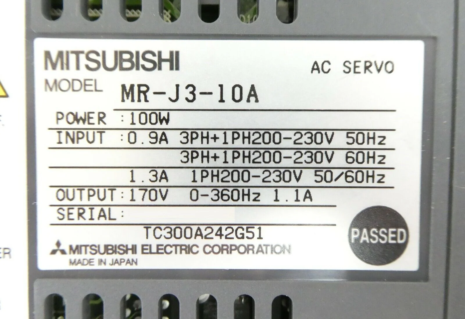 Mitsubishi MR-J3-10A AC Servo Amplifier MELSERVO Nikon NSR FX-601F Working Spare - Image 7