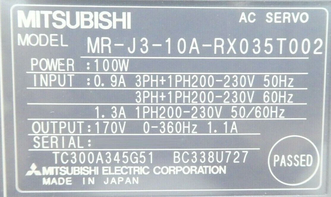 Mitsubishi MR-J3-10A-RX035T002 AC Servo Amplifier MELSERVO Working Surplus - Image 12