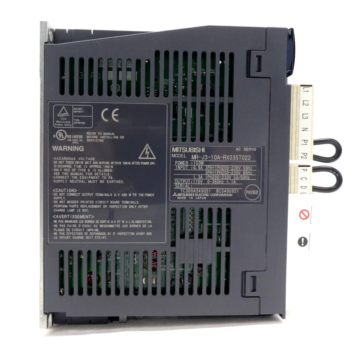 Mitsubishi MR-J3-10A-RX035T022 Servo Motor Driver TEL 040-003996-1 New Surplus - Image 4