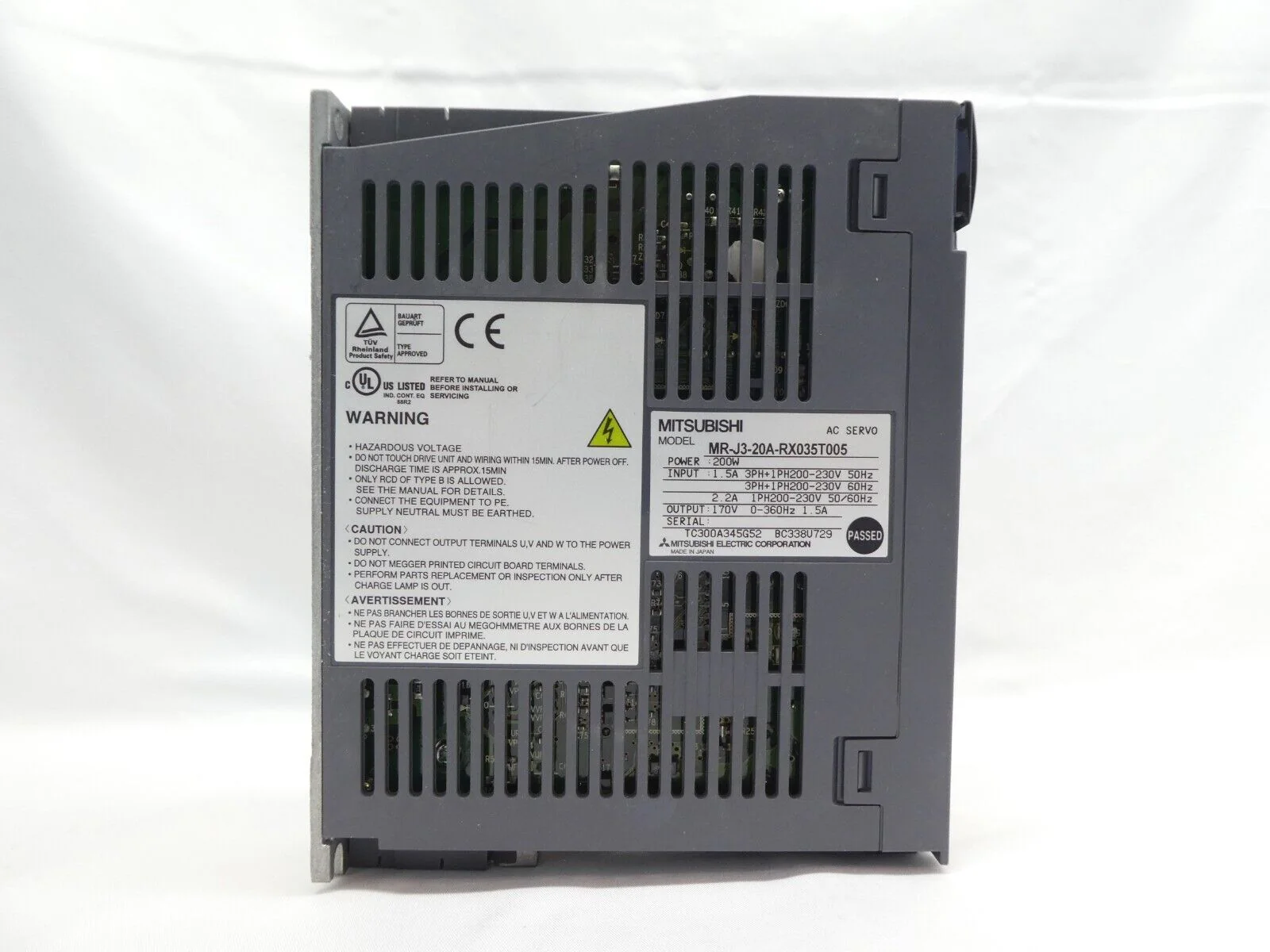 Mitsubishi MR-J3-20A-RX035T005 AC Servo Drive MELSERVO New Surplus - Image 2