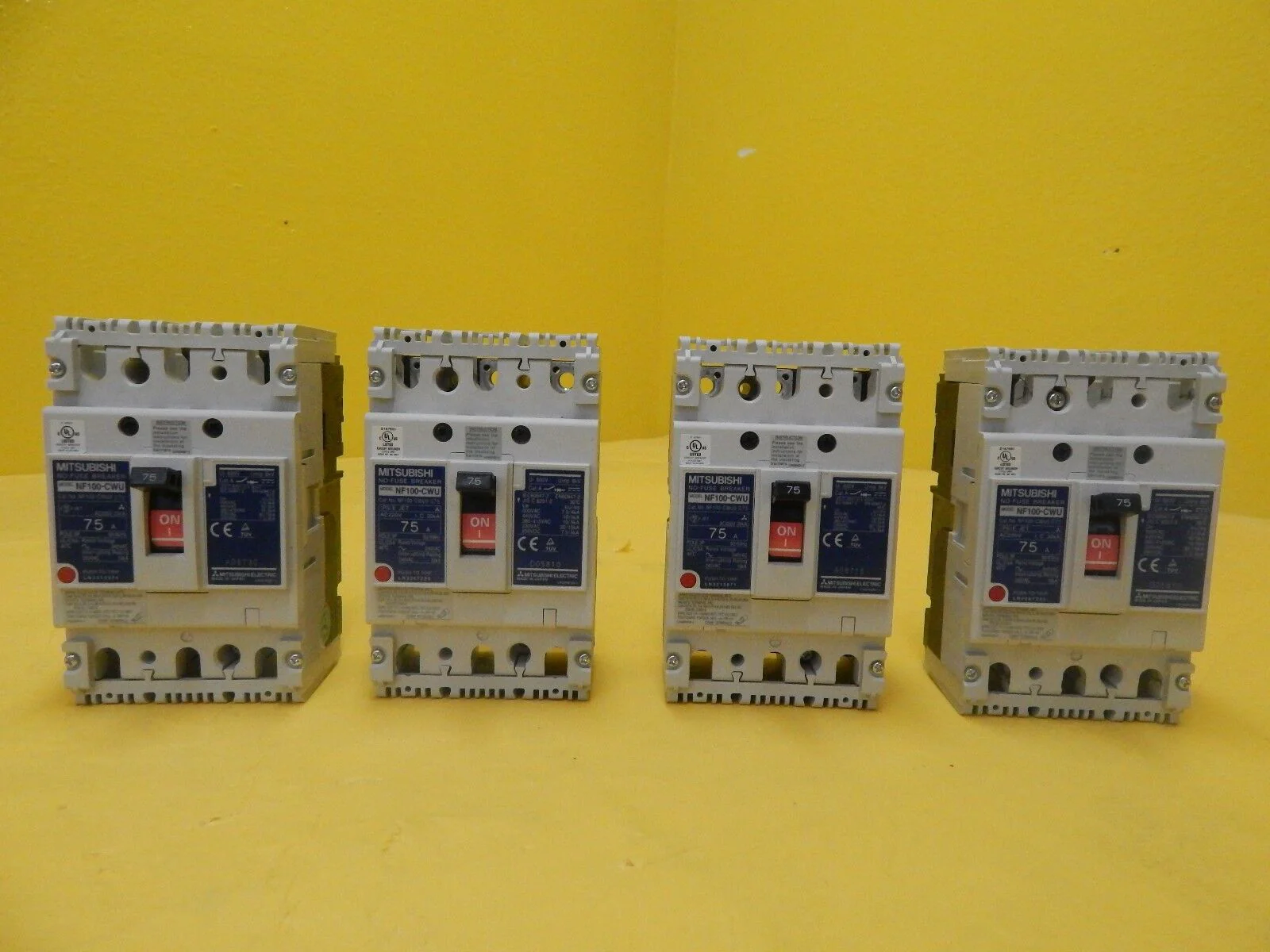 Mitsubishi NF100-CWU3 075 Circuit Breaker NF100-CWU Reseller Lot of 4 Used - Image 2