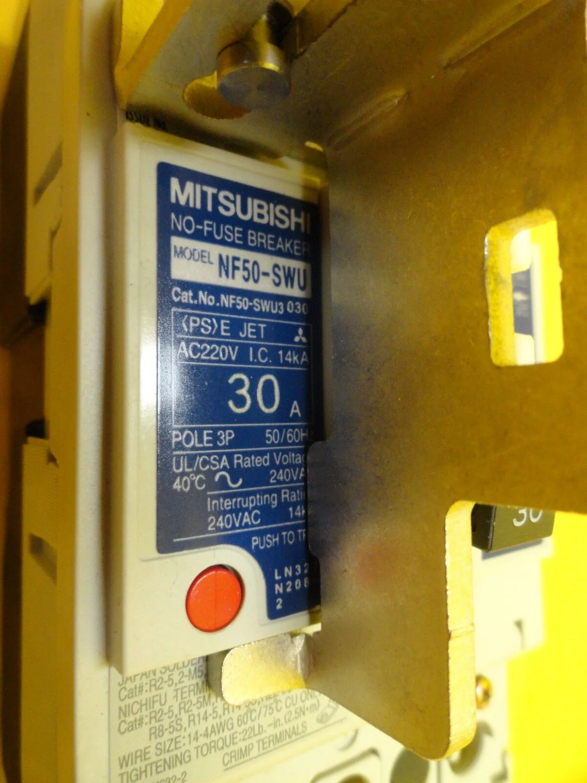 Mitsubishi NF50-SWU3 030 Circuit Breaker NF50-SWU Reseller Lot of 4 Used Working - Image 2