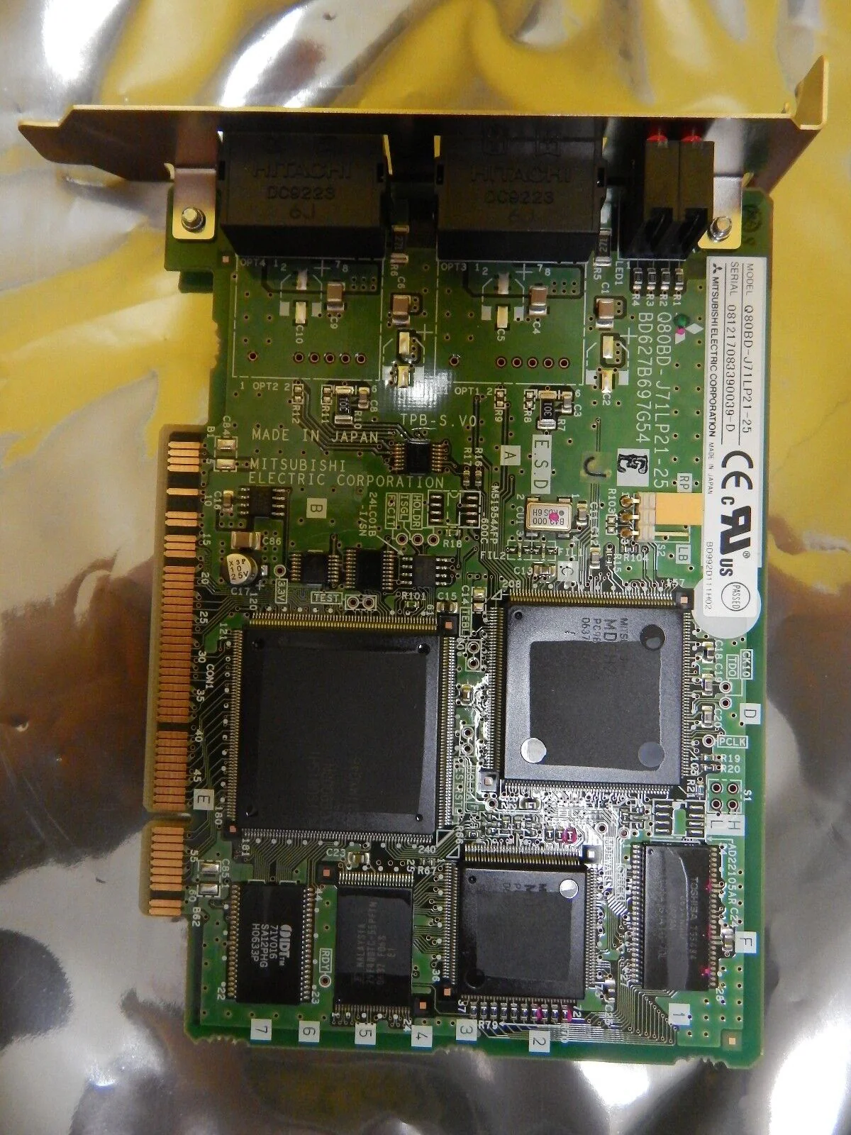 Mitsubishi Q80BD-J71LP21-25 PLC MELSECNET/H Interface PCB BD808C121G51 Used - Image 4