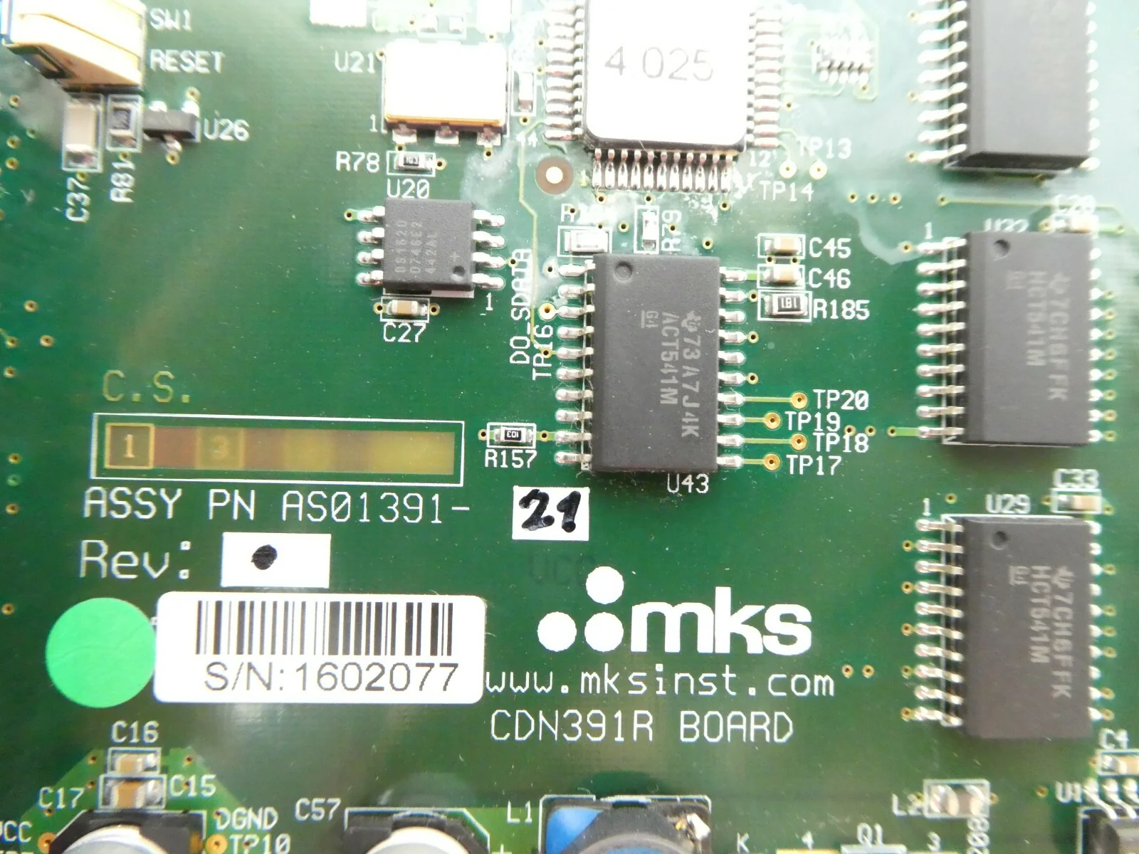 MKS Instruments AS01391-21 DeviceNet CDN391R PCB Card AMAT 0190-24115 Working - Image 10