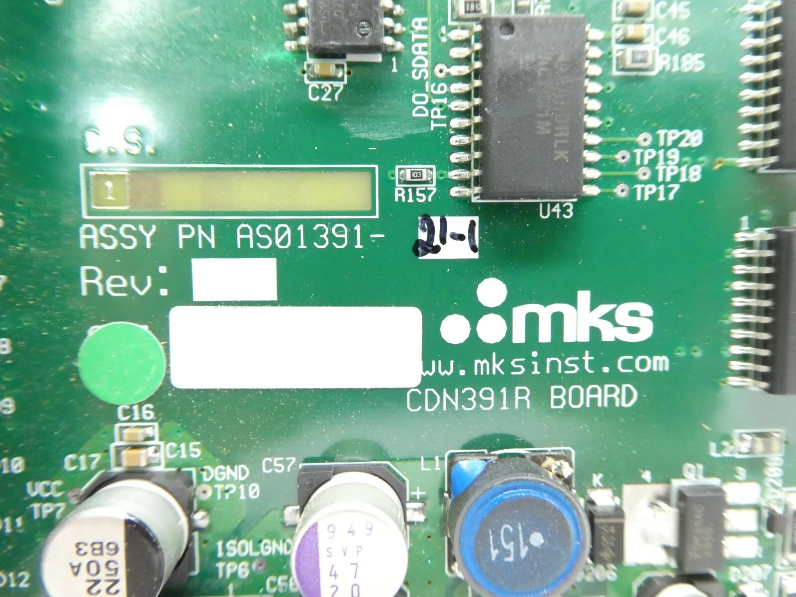 MKS Instruments AS01391-21-1 DeviceNet CDN391R PCB Card AMAT 0190-27707 Working - Image 11