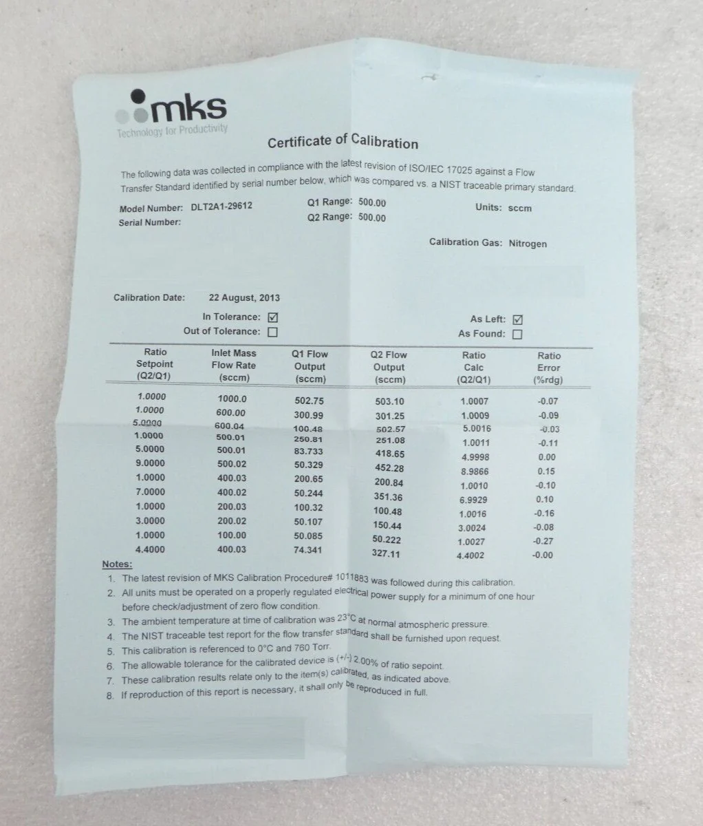 MKS Instruments DLT2A1-29612 Flow Ratio Controller DELTA II New Surplus - Image 7