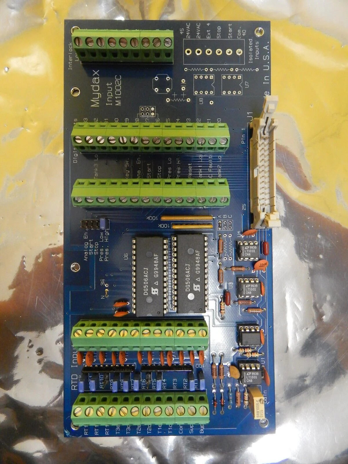 Mydax M1002C RTD Interface Input Board PCB Chiller 1M9W-T Used Working - Image 3