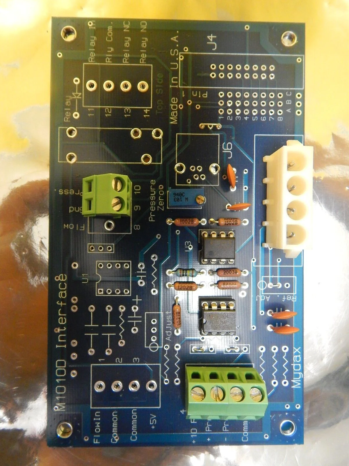 Mydax M1010D Flowmeter Interface Board PCB Chiller 1M9W-T Used Working - Image 3