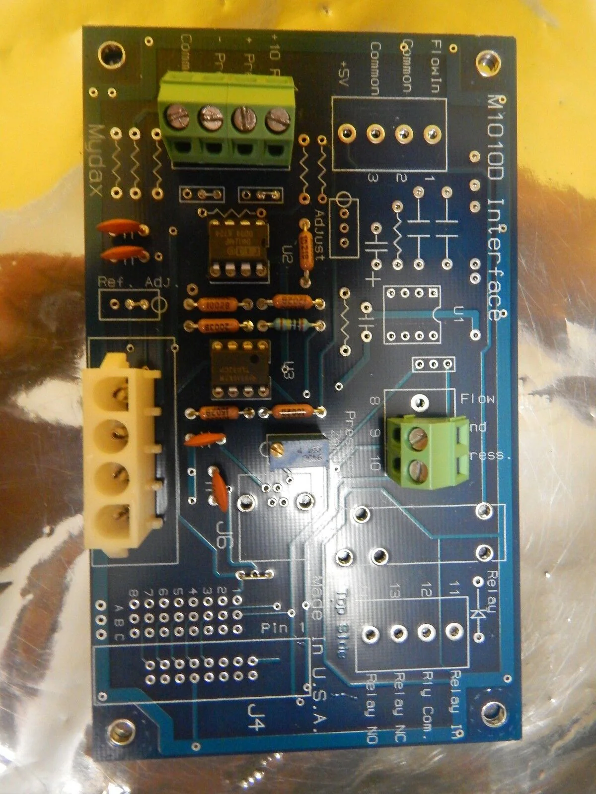 Mydax M1010D Flowmeter Interface Board PCB Chiller 1M9W-T Used Working - Image 5