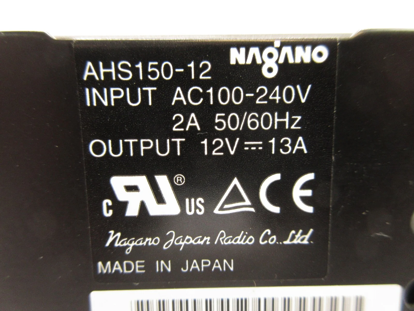 Nagano Japan Radio AHS150-12C Power Supply AHS150-12 Lot of 2 Nikon Used Working - Image 10