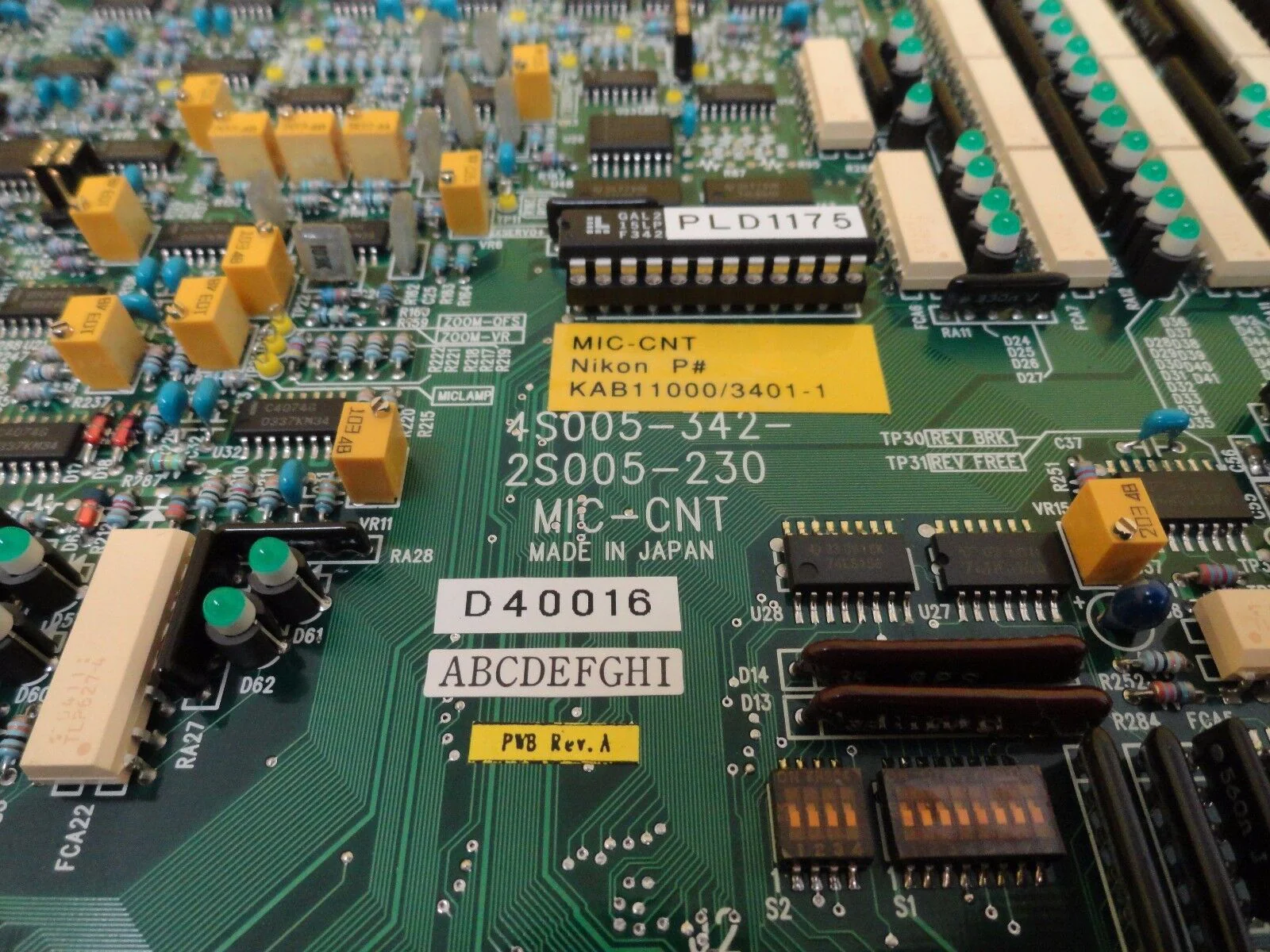 Nikon 4S005-342 Interface Board PCB KAB11000/3401-1 Nikon OPTISTATION 7 Used - Image 2