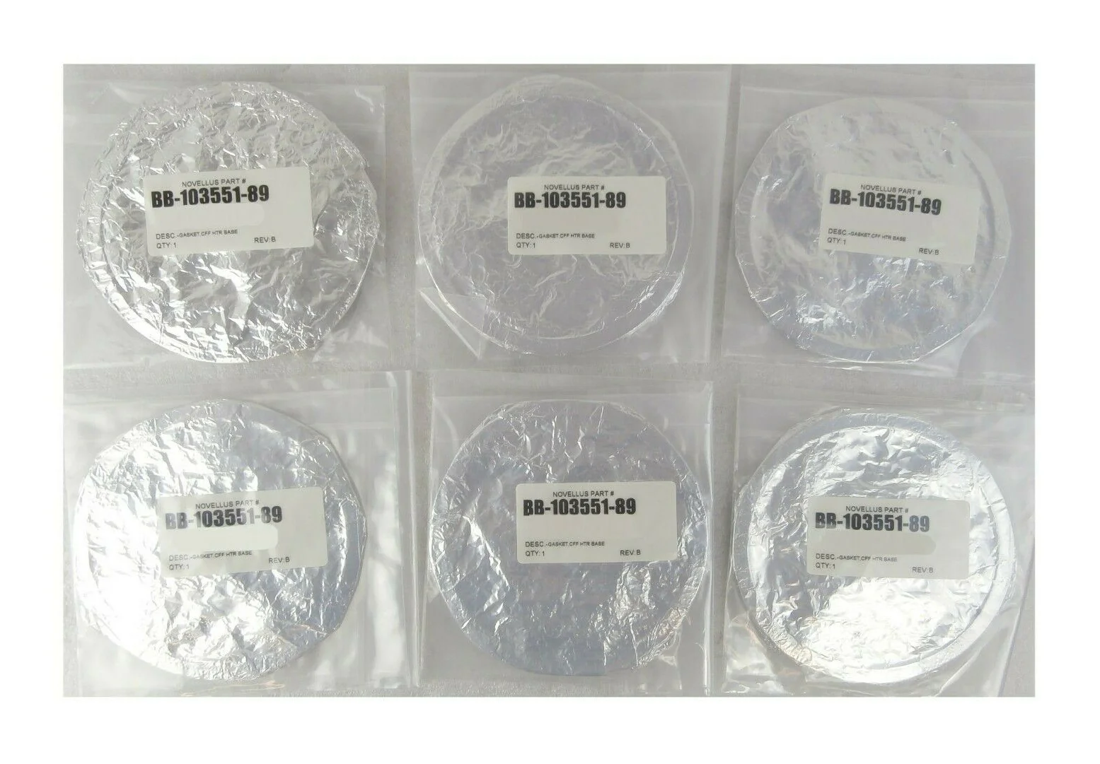 Novellus Systems BB-103551-89 CFF HTR Base Gasket Reseller Lot of 6 Refurbished - Image 2