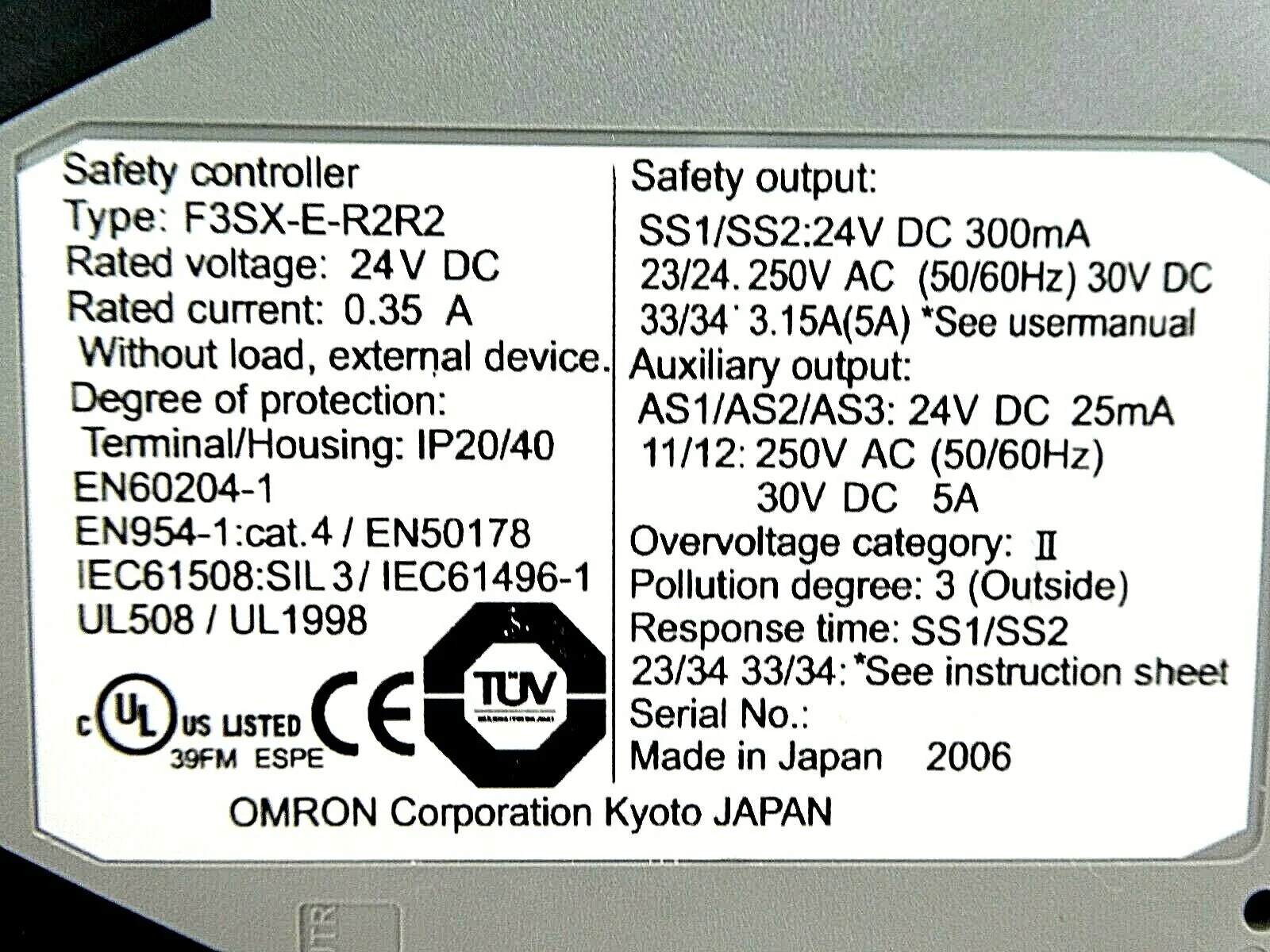 Omron FSX3-E Safety Controller FSX3-E-RRR FSX3-E-R2R2 Lot of 2 TEL Trias Working - Image 12