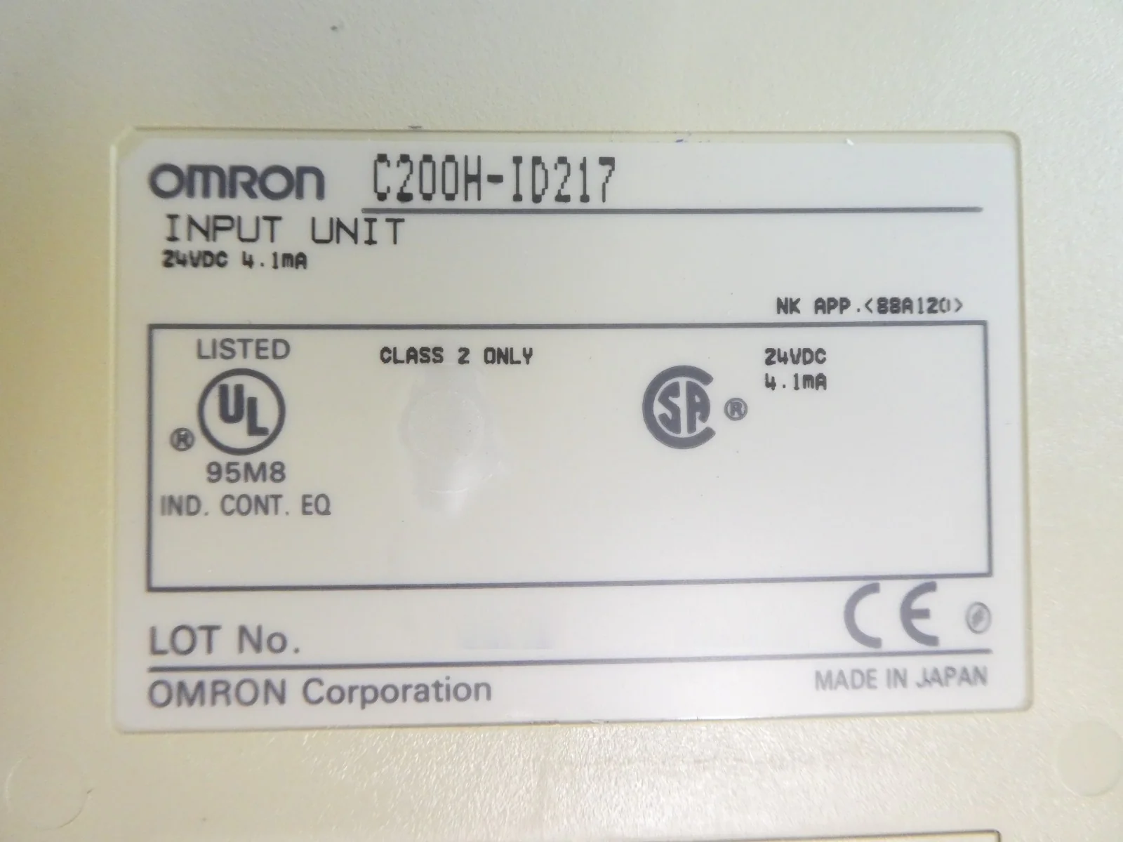 Omron Sysmac C200HS Programmable Logic Controller PLC Working Surplus - Image 8