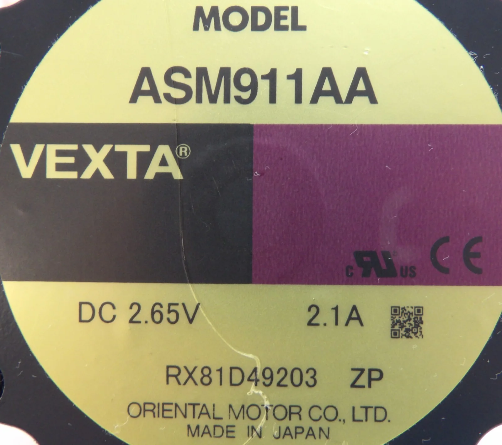 Oriental Motor ASM911AA Stepper Motor VEXTA Used Working - Image 8