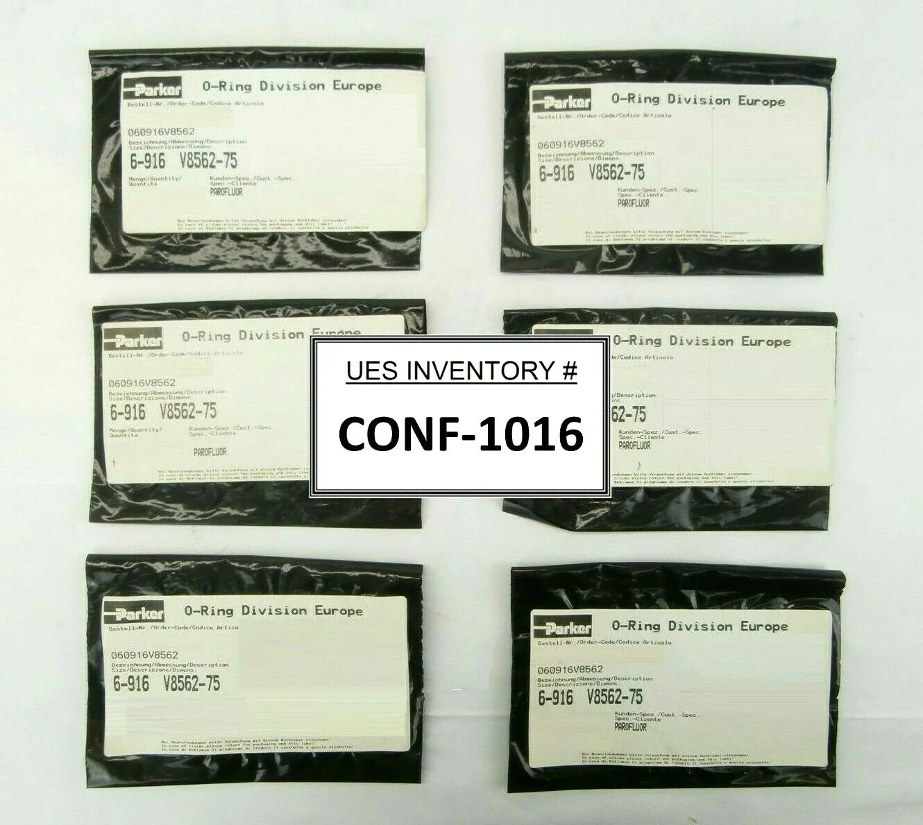 Parker 060916V8562 Parofluor O-Ring 6-916 V8562-75 Reseller Lot of 6 New Spare