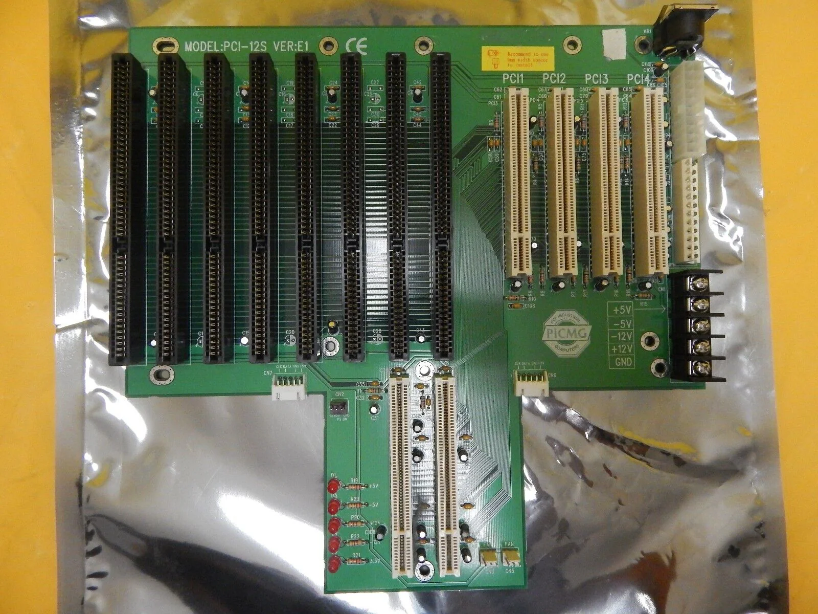 PCI Industrial Computers PCI-12S Backplane Board PCB Used Working - Image 2
