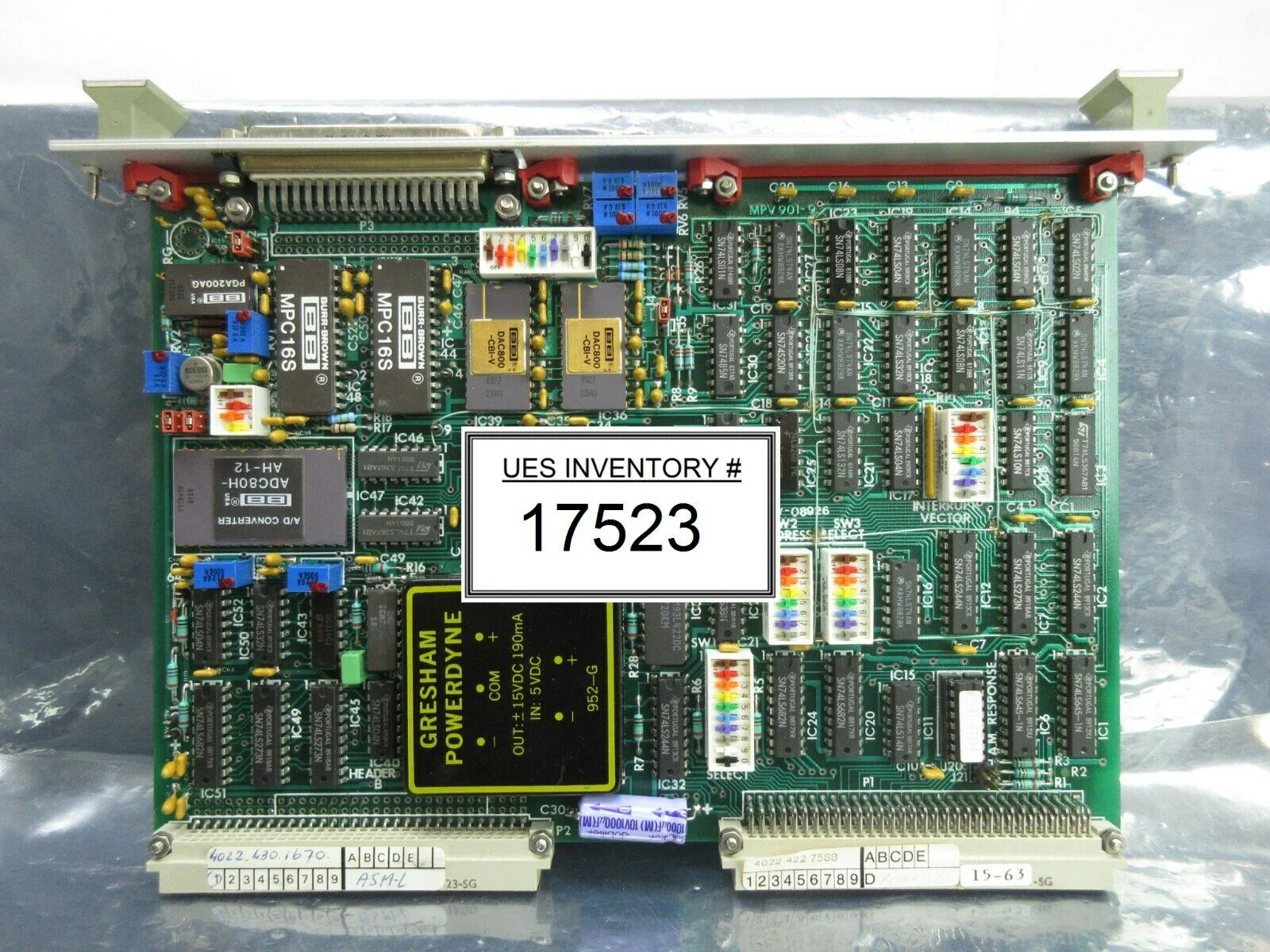 Philips PG3652 Processor PCB Card AN PIO ASML 4022.430.1670 PAS 5000/2500 Used
