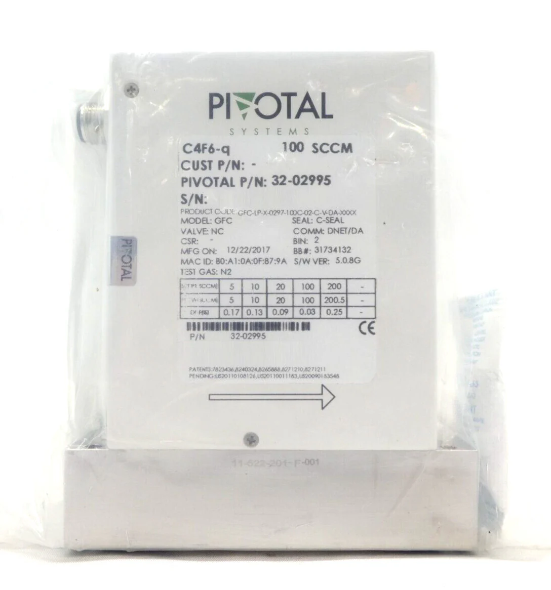 Pivotal Systems 32-02995 Mass Flow Controller MFC 100 SCCM C4F6-q New Surplus - Image 4