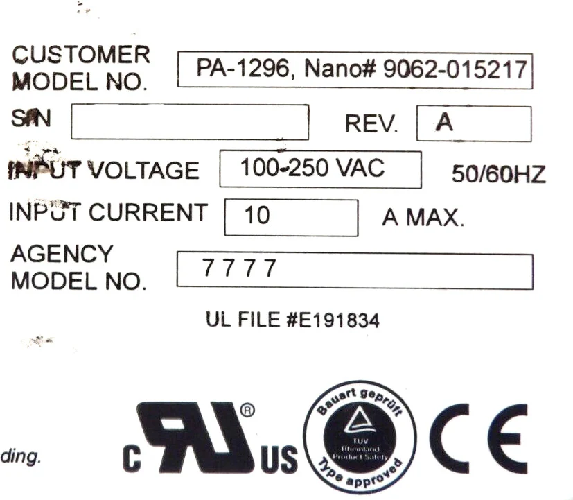 Power Architects 7777 Power Supply PA-1296 Nanometrics 9062-015217 Working - Image 7